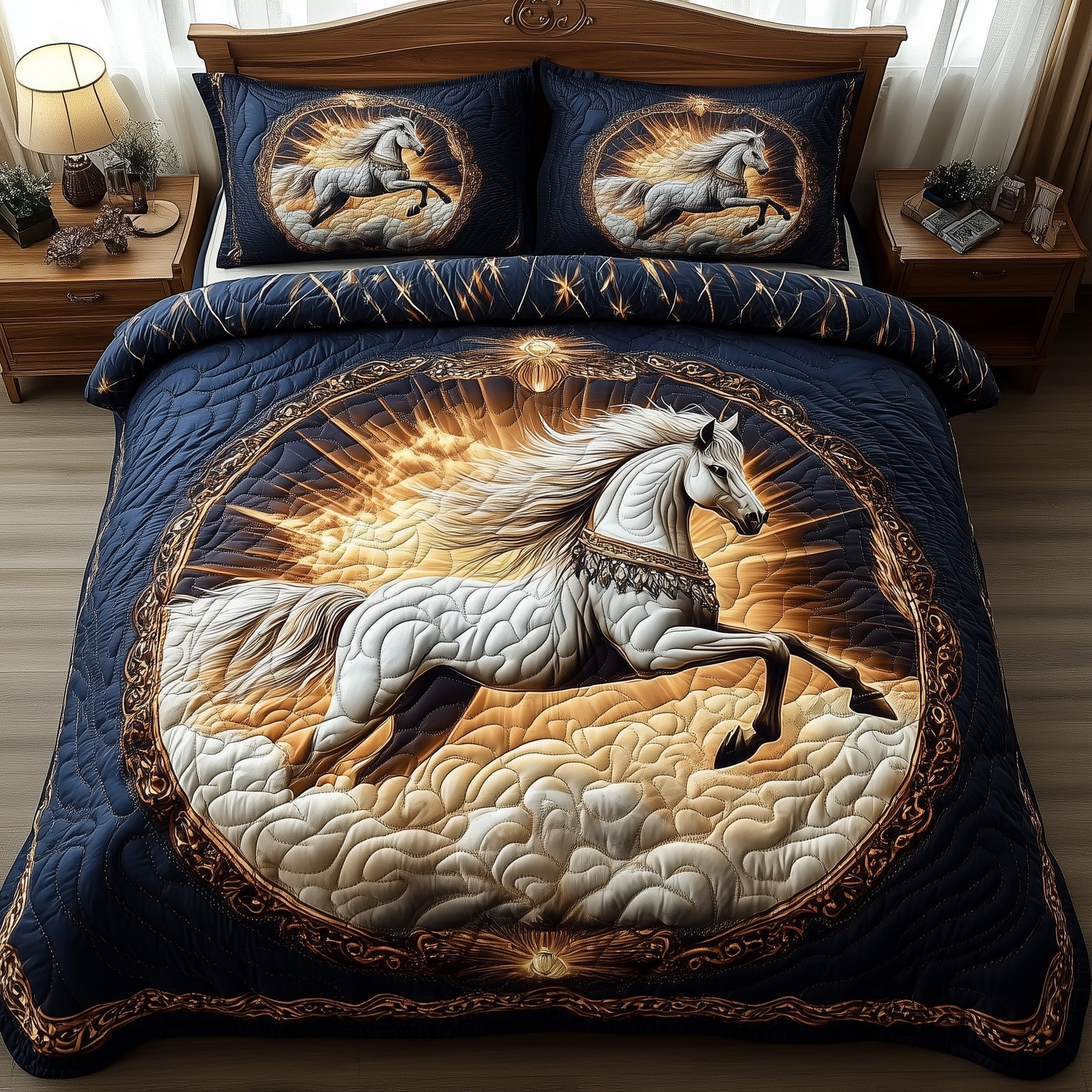 Horse Dream Quilted Bedding Set Horse Dream Artistry Gift For Horse Dream - Tradiviet
