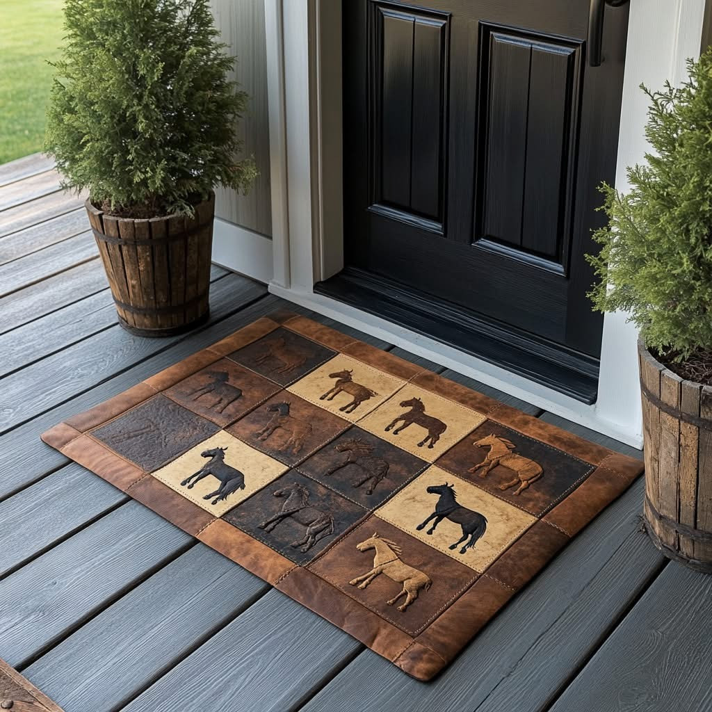 Horse Rustic Trail Doormat Front Door Decorations Christmas Gifts For Horse Lovers Owners - Tradiviet