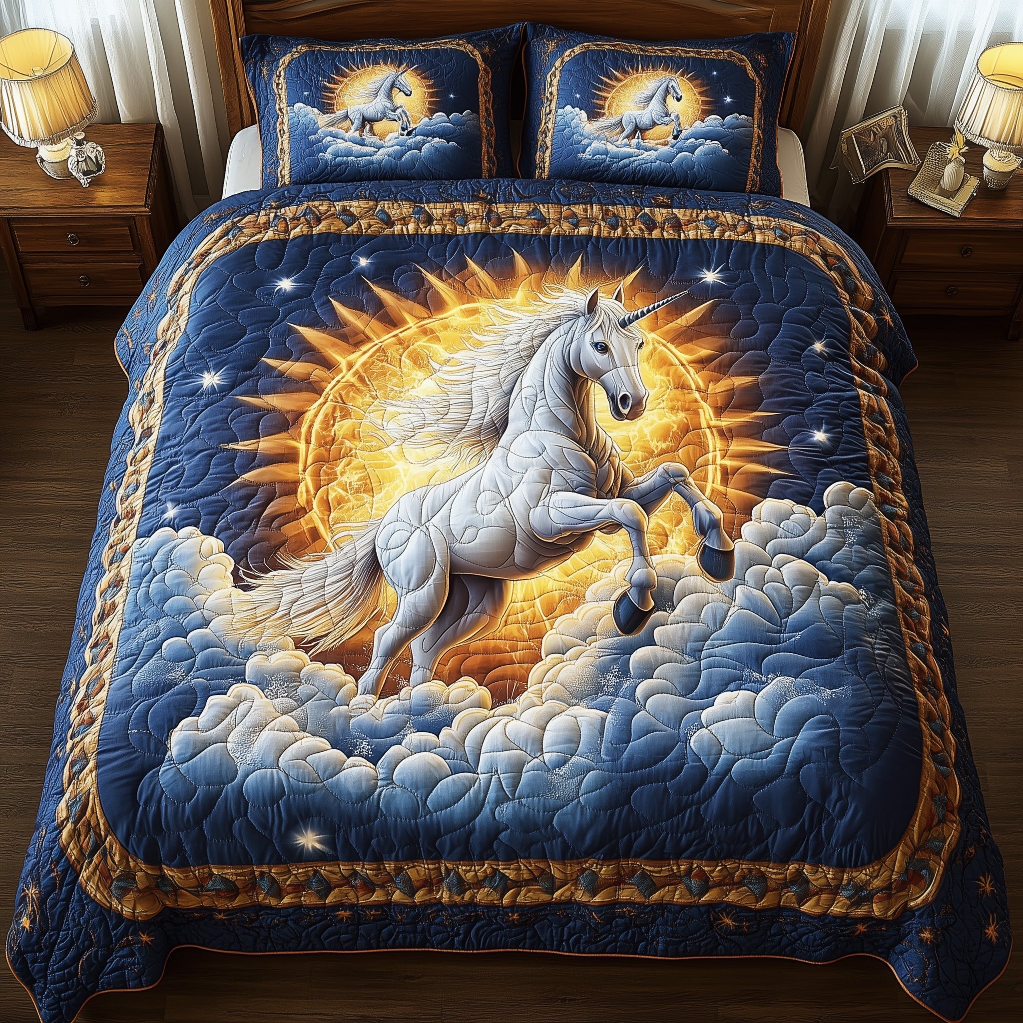 Horse Sunshine Quilted Bedding Set Horse Sunshine Craft Gift For Horse Sunshine - Tradiviet
