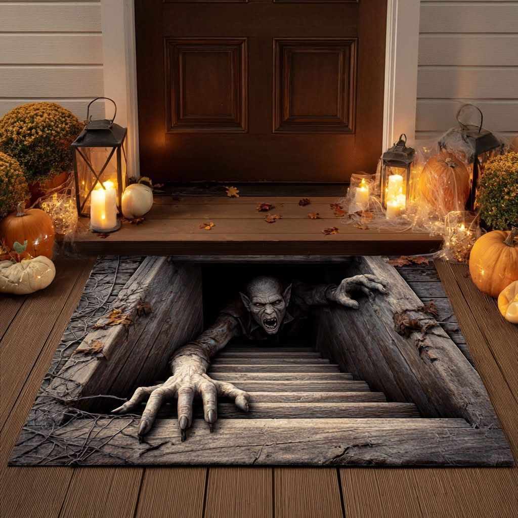 Howl Of The Damned Spooky Halloween Doormat Creeping Ghoul Scary Decorations Themed Gifts - Tradiviet