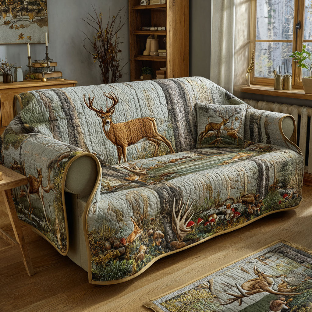 Hunting Grounds Quilted Sofa Cover Soft Room Decor Gifts For Living Rooms - Tradiviet