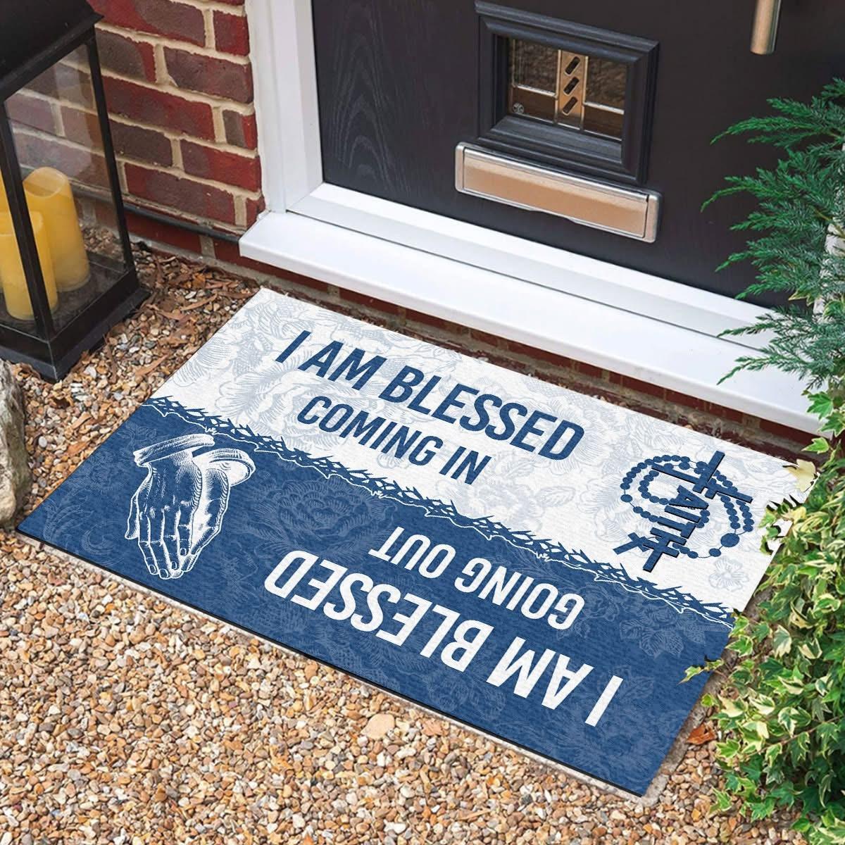 I Am Blessed Coming In Doormat Faith Based Decor Christian Christmas Gifts - Tradiviet