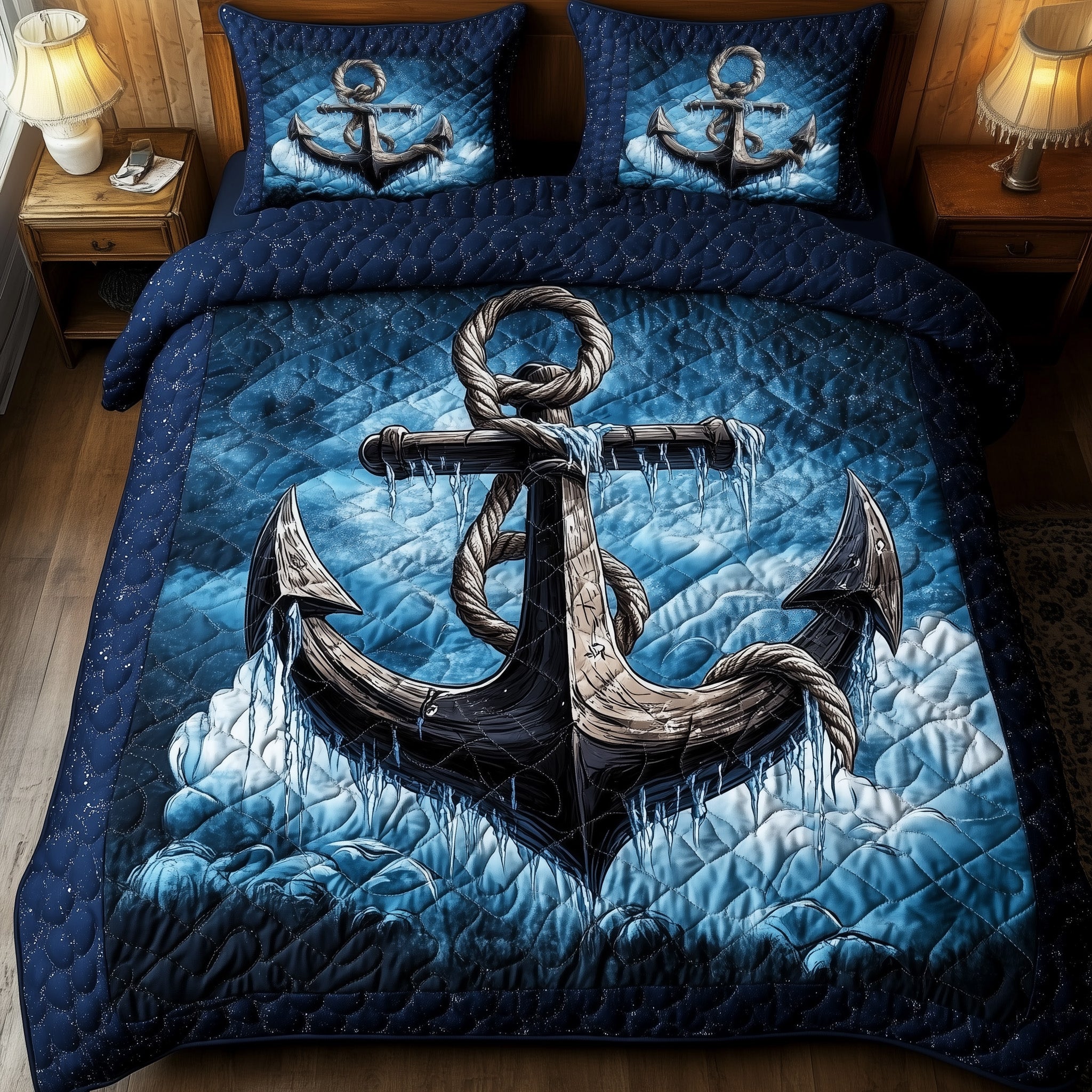 Icy Anchor Quilted Bedding Set Icy Anchor Oasis Gift For Icy Anchor - Tradiviet