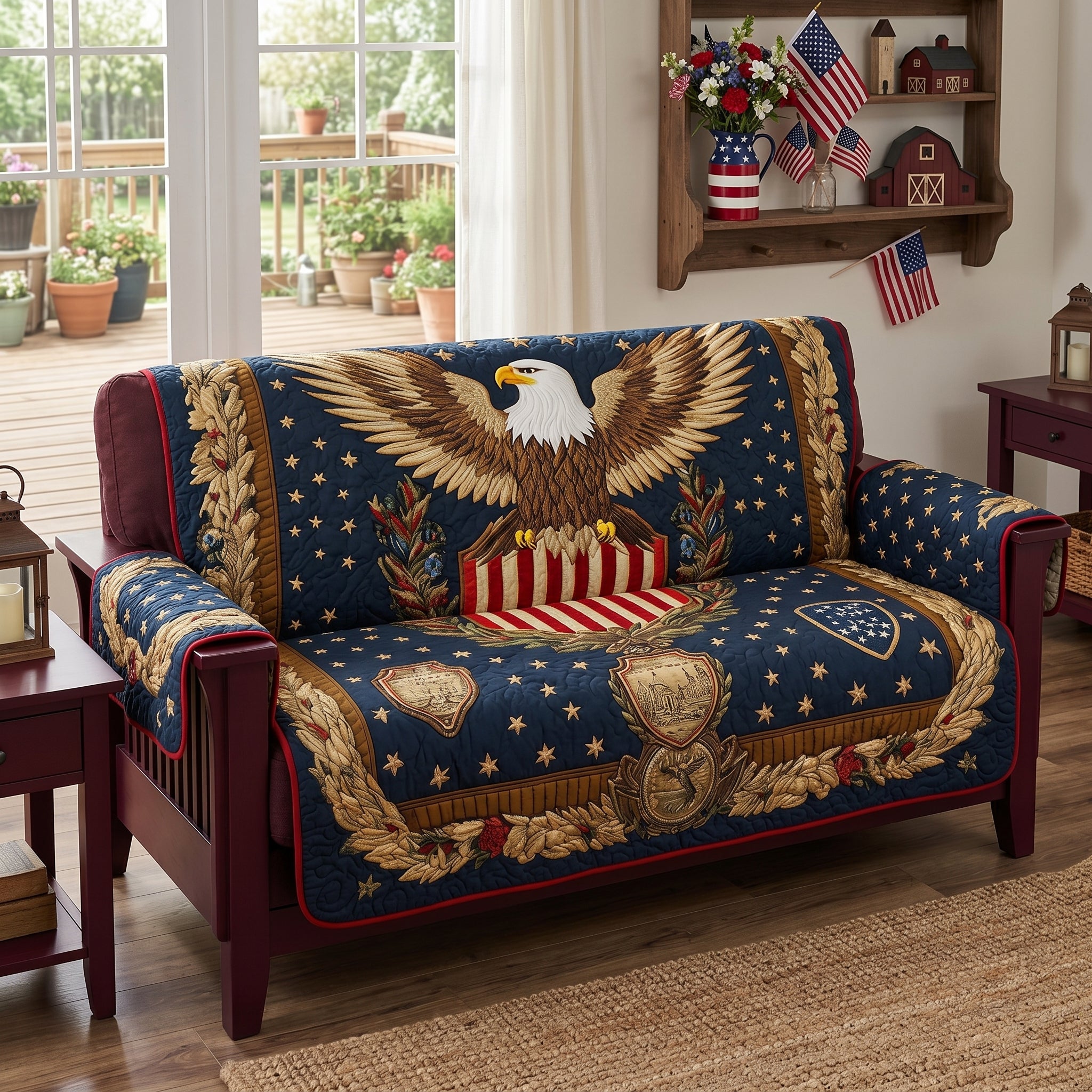 Independence Hall Quilted Sofa Cover Room Room Decor Ideas Home Lover Gift Ideas - Tradiviet