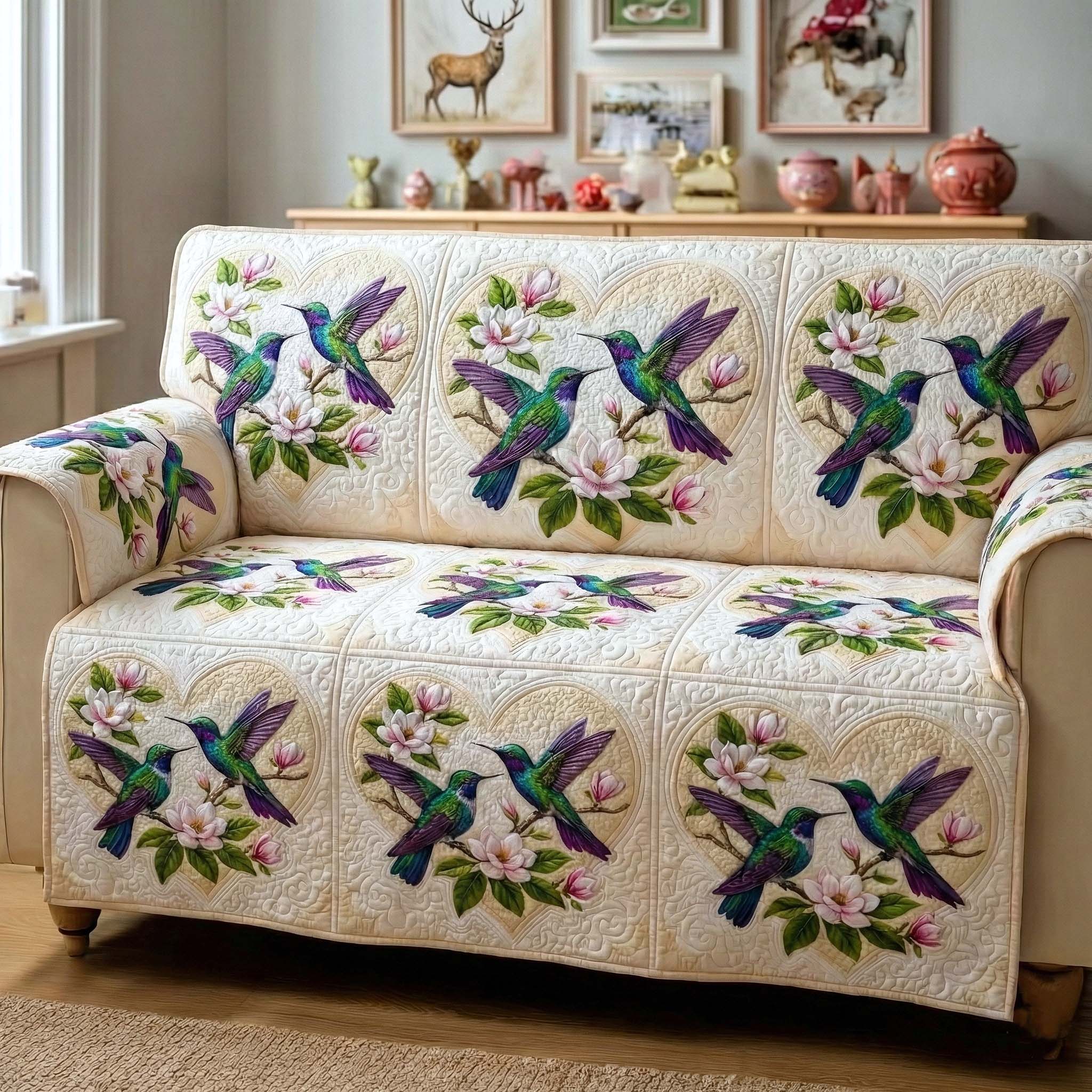 Iridescent Drift Quilted Sofa Cover Cozy Home Couch Cover Present For New Home - Tradiviet