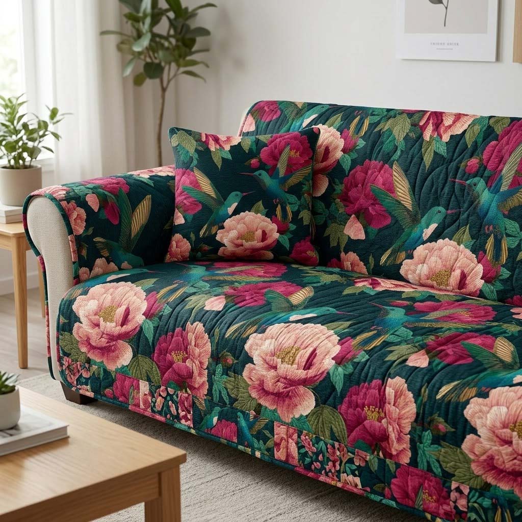 Island Bloom Haven Quilted Sofa Cover Room Decor For Room Cute Room Decor Finds - Tradiviet