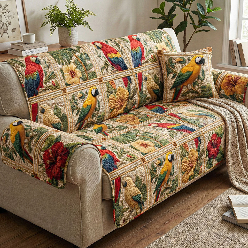 Island Colors Quilted Sofa Cover Cool Couch Slipcovers Best Gifts For Beach Lovers - Tradiviet