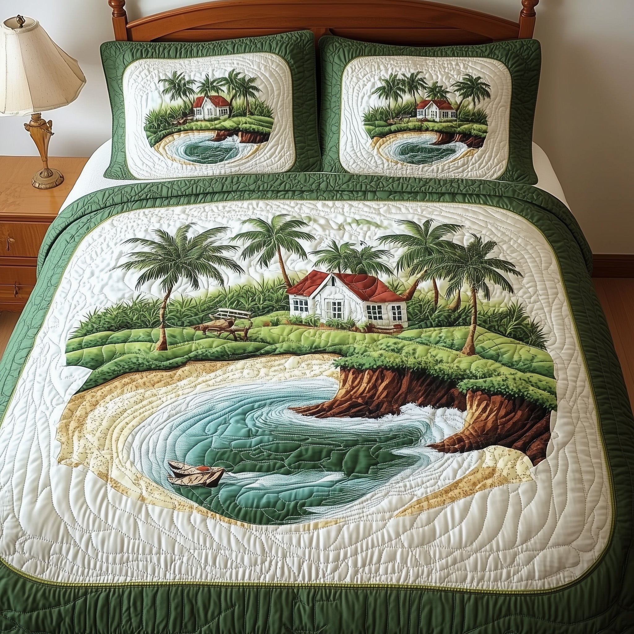 Island Dream Quilted Bedding Set Island Dream Harbor Gift For Island Dream - Tradiviet