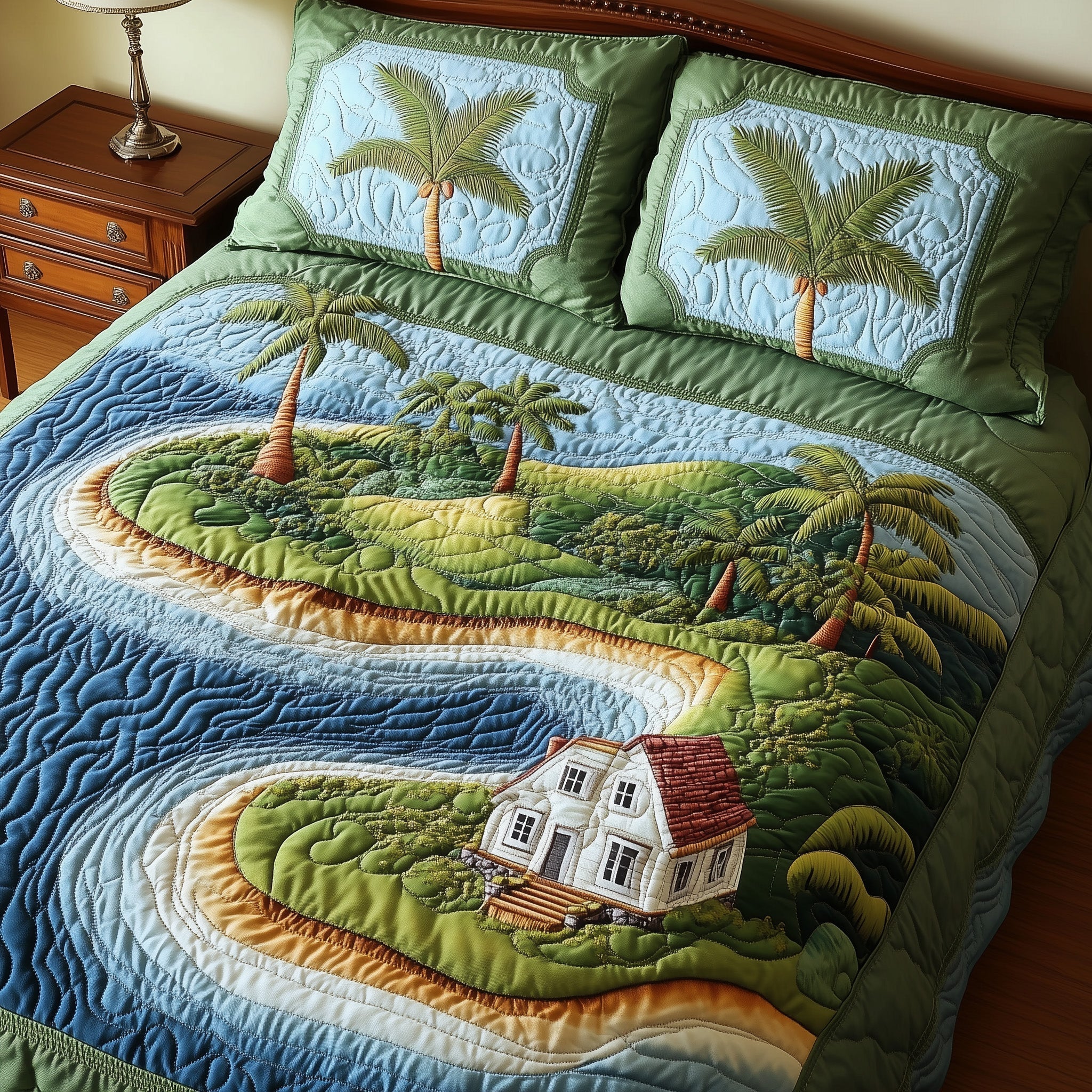 Island Dream Quilted Bedding Set Island Dream Keepsakes Gift For Island Lovers - Tradiviet