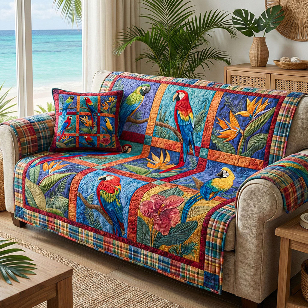 Island Garden Quilted Sofa Cover Awesome Couch Covers Presents For Beach Lovers - Tradiviet