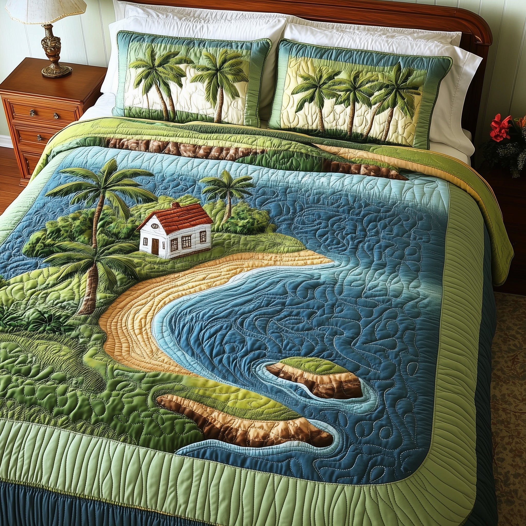 Island Serenity Quilted Bedding Set Island Serenity Daydream Gift For Serenity Friends - Tradiviet