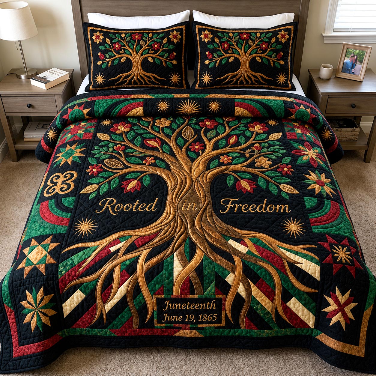 Juneteenth Soul Quilted Bedding Set Juneteenth Soul Atmosphere Gift For Juneteenth Soul - Tradiviet