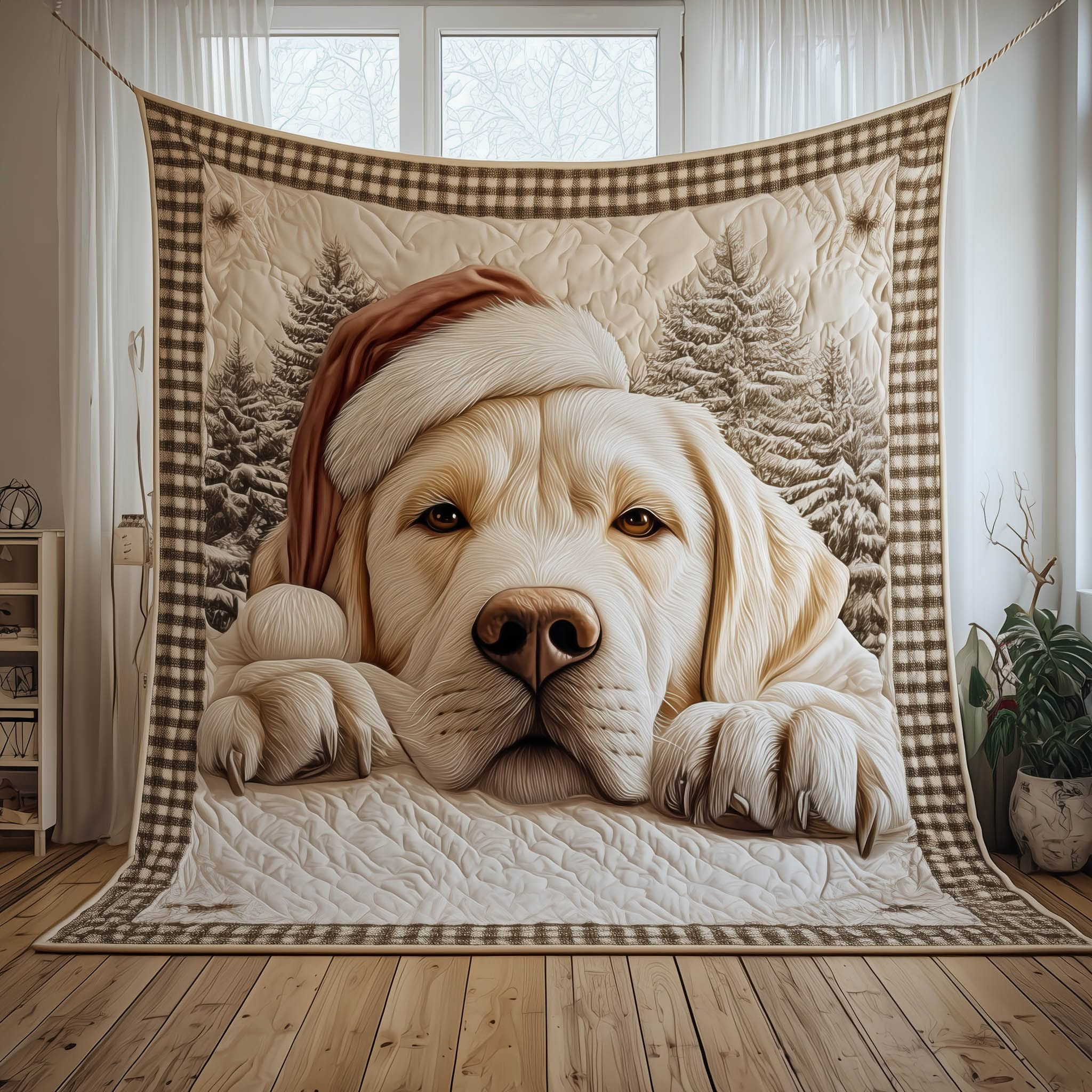 Labrador Retriever Holiday Christmas Quilted Blanket Cute Labrador Retriever Christmas Gifts - Tradiviet