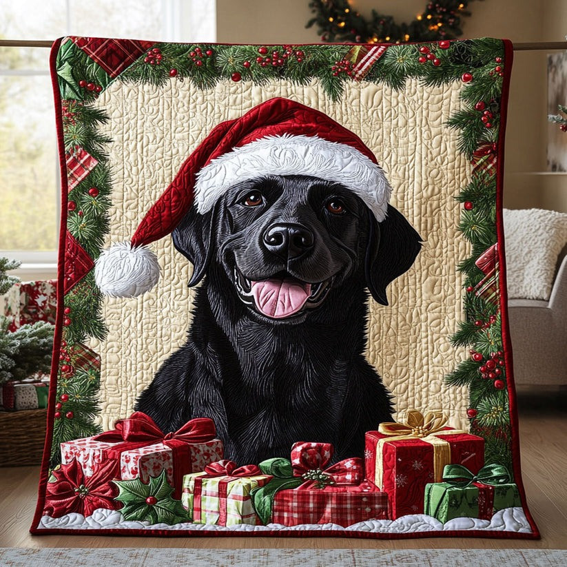 Labrador Winter Love Quilt Blanket Christmas Themed Gifts For Labrador Lovers - Tradiviet