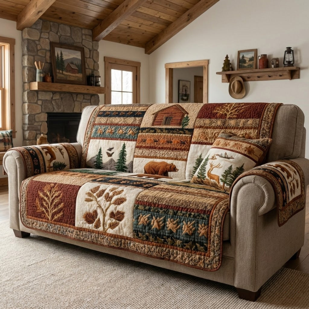 Lakeside Pines Quilted Sofa Cover Best Slipcovered Sofas Bear Gifts For Men - Tradiviet