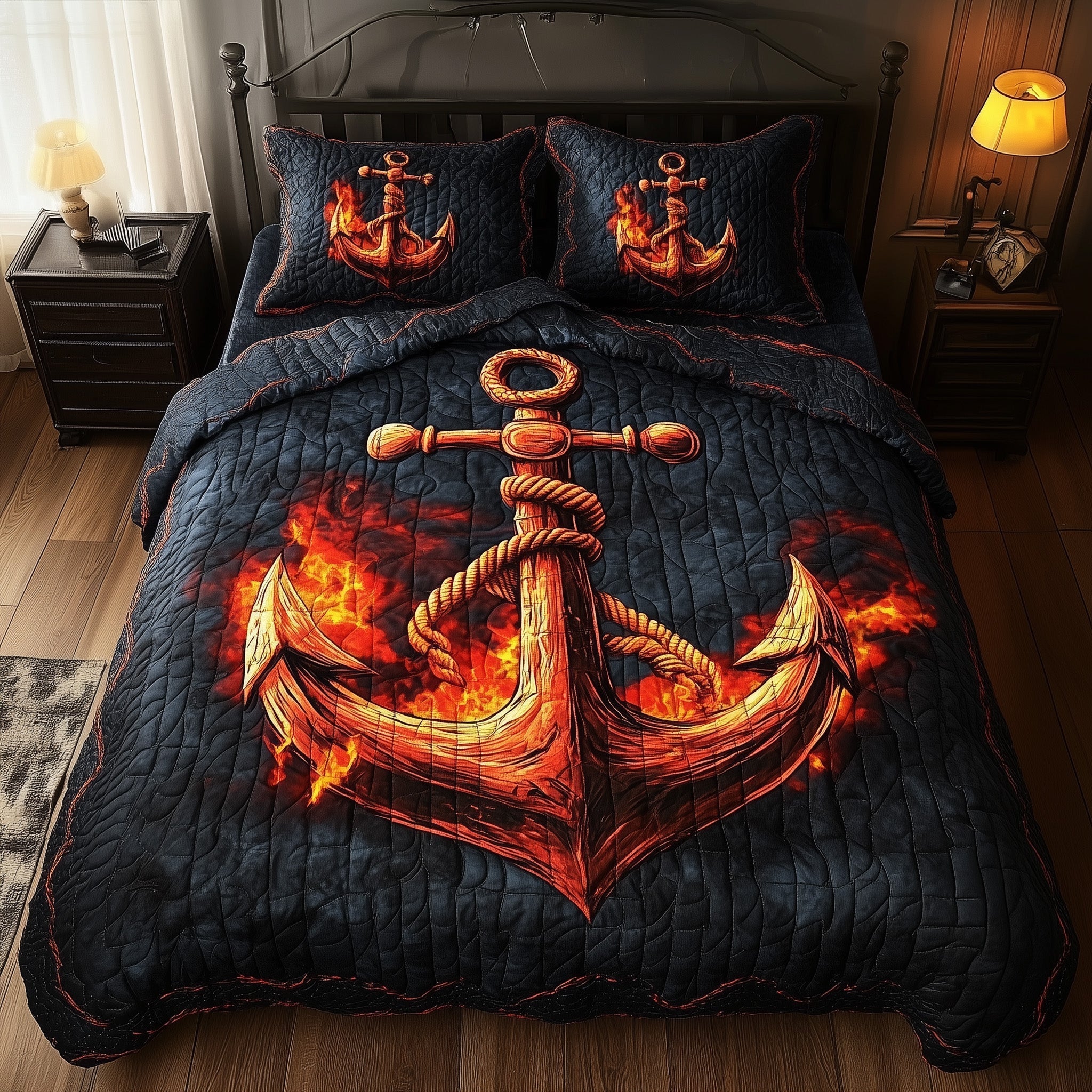 Lava Anchor Quilted Bedding Set Lava Anchor Paradise Gift For Lava Anchor - Tradiviet