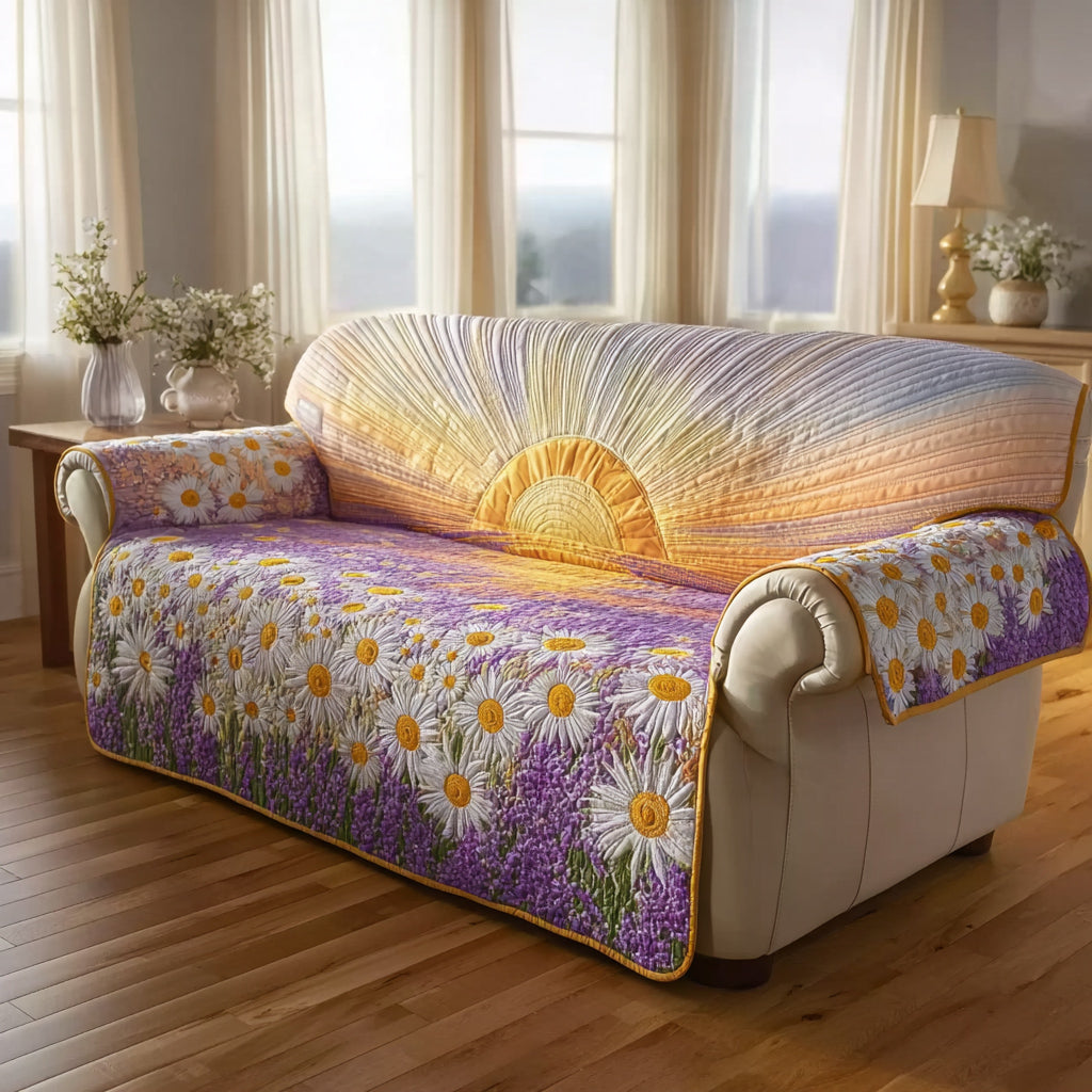 Lavender Dawn Quilted Sofa Cover Best Couch Covers Mother' Day Special Gifts - Tradiviet
