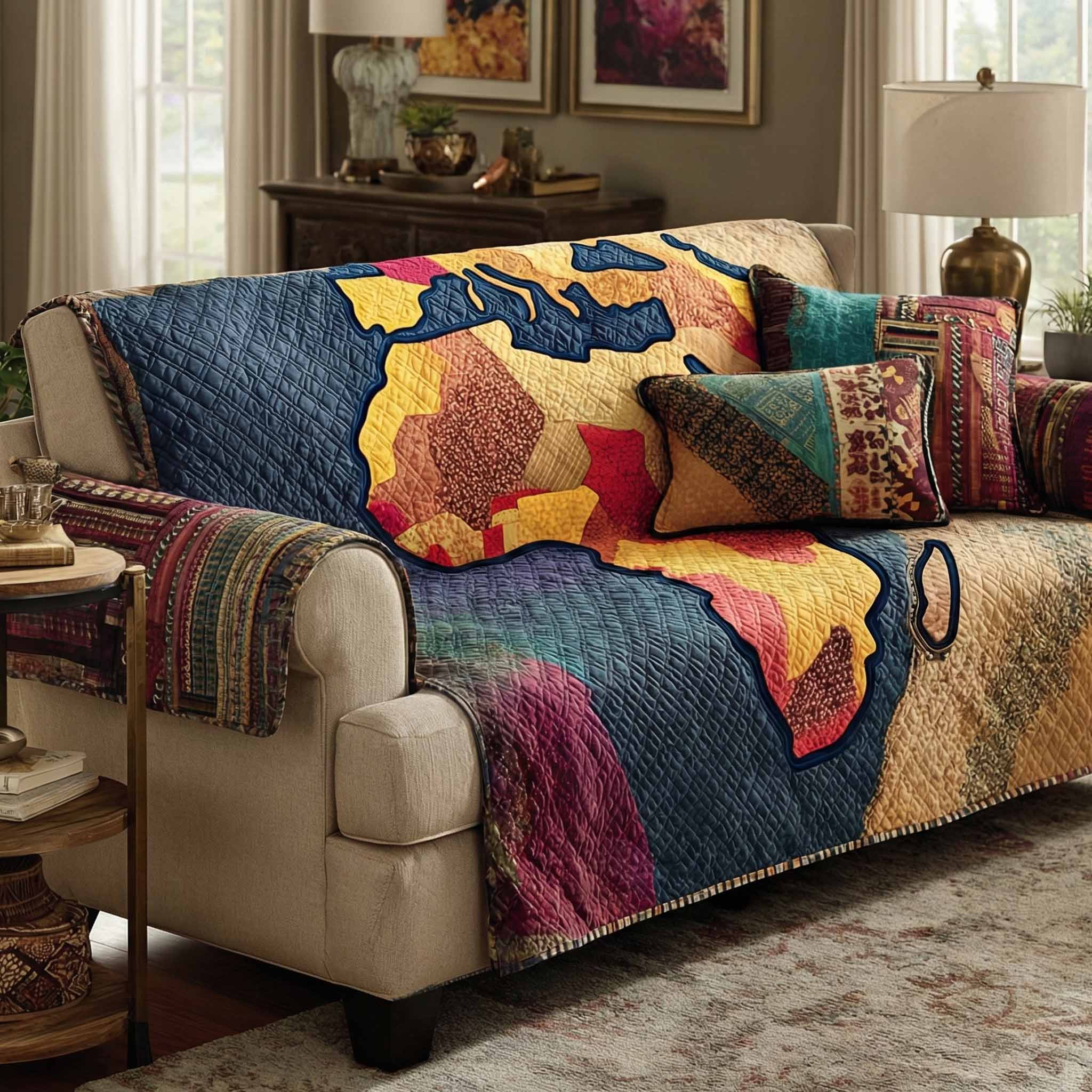Legacy Contour Quilted Sofa Cover Recliner Couch Covers Gifts For Black History Month - Tradiviet