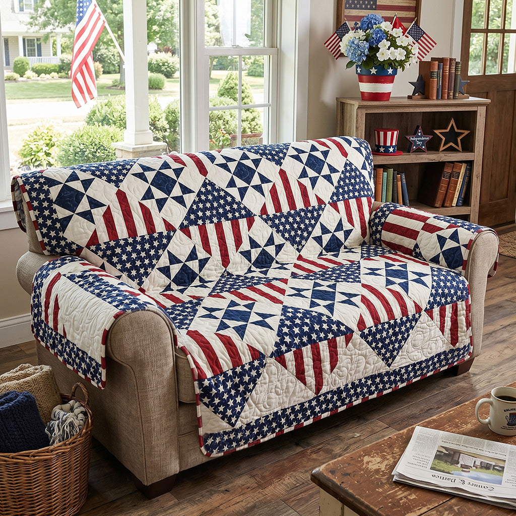 Legacy of Liberty Quilted Sofa Cover Home Room Decor Ideas Gift For Room Lovers - Tradiviet