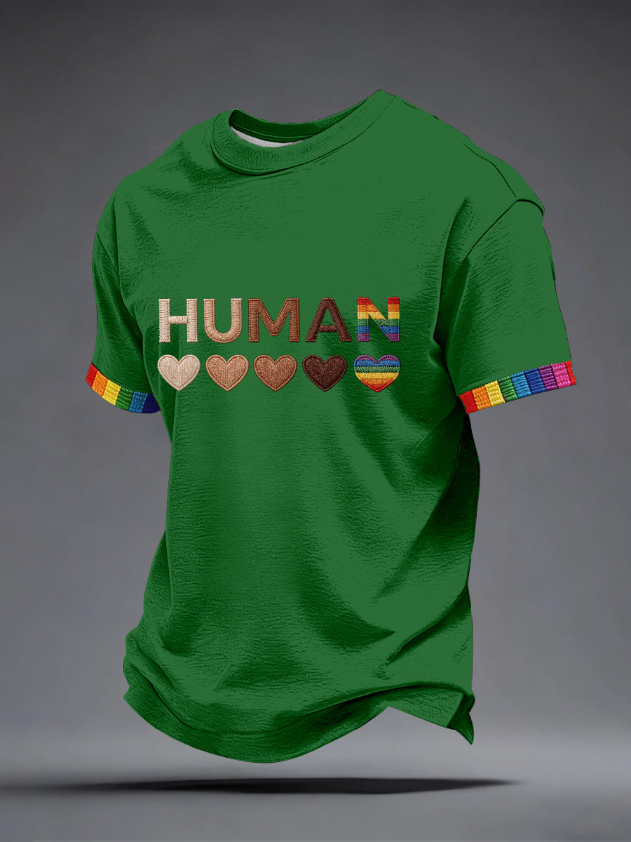 LGBT Human Colorful Rainbow Heartw T-Shirt Pride Month Clothing Gift For Boyfriends - Tradiviet