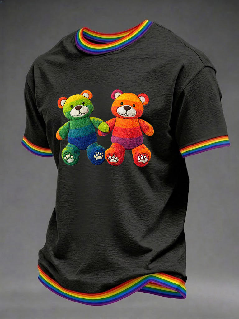 LGBT Rainbow Teddy Bear Pride T-Shirt Pride Clothing Gift For Son - Tradiviet - Image 2