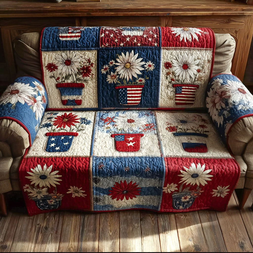Liberty Bloom Quilted Sofa Cover Pretty Sofa Covers Patriotic Presents - Tradiviet