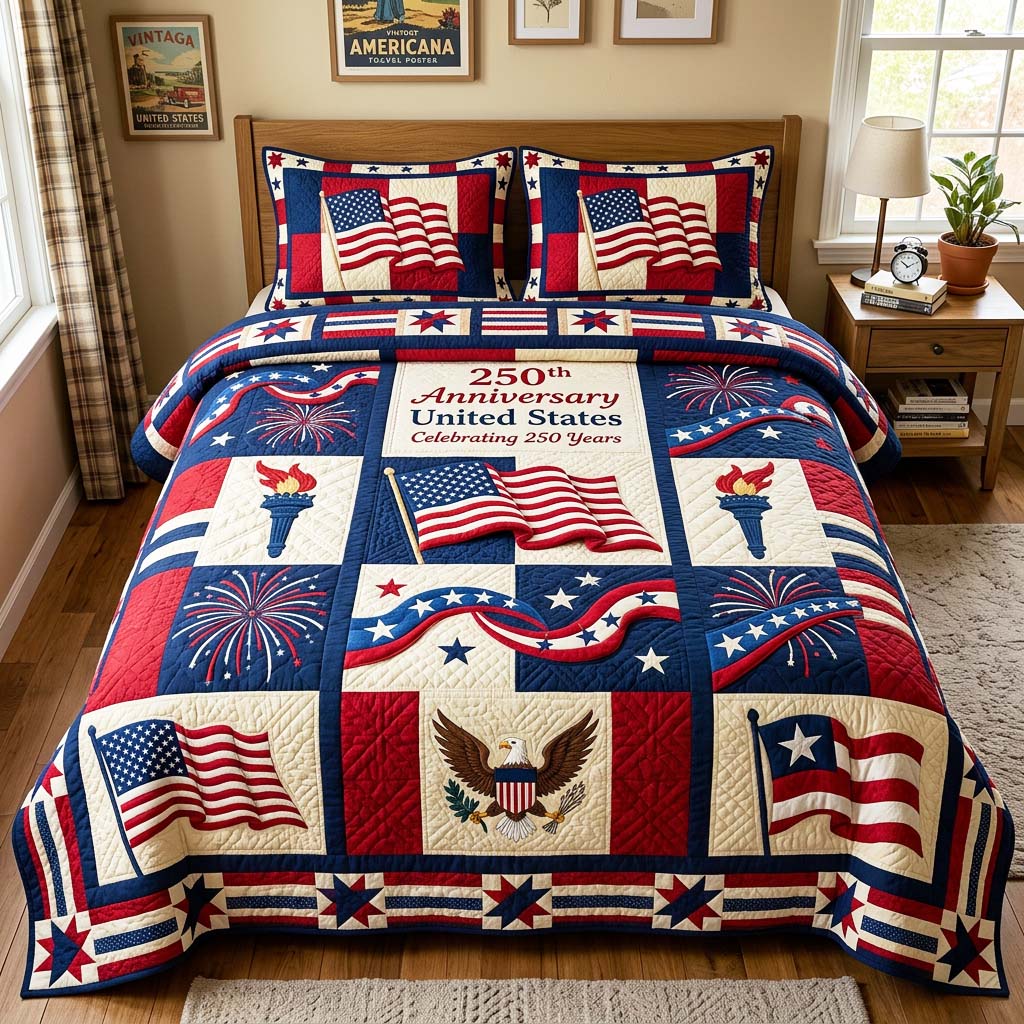Liberty Celebration Quilted Bedding Set Liberty Celebration Room Gift For Liberty Celebration - Tradiviet
