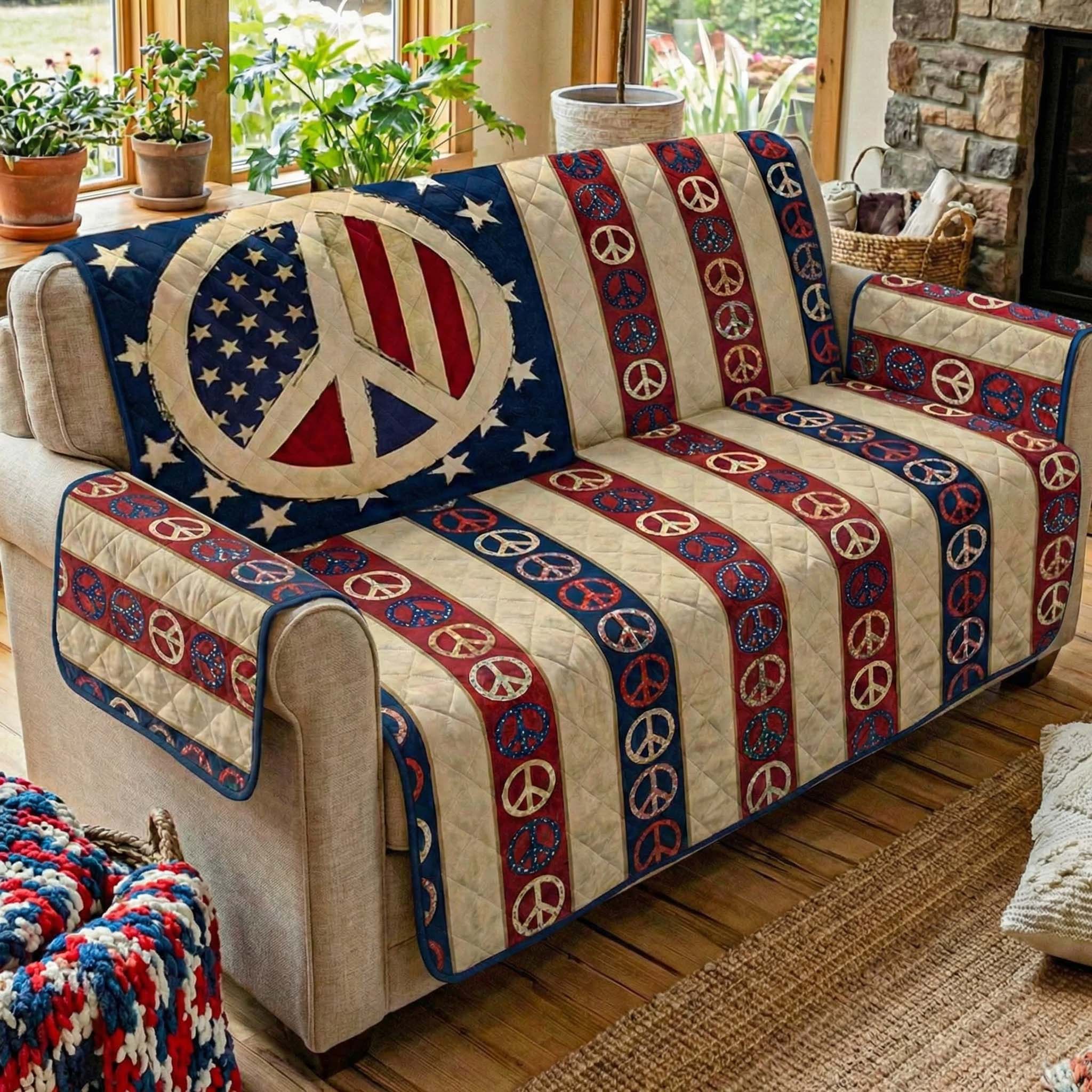 Liberty Commune Quilted Sofa Cover Room Decor Inspiration Gift For Home Lover - Tradiviet