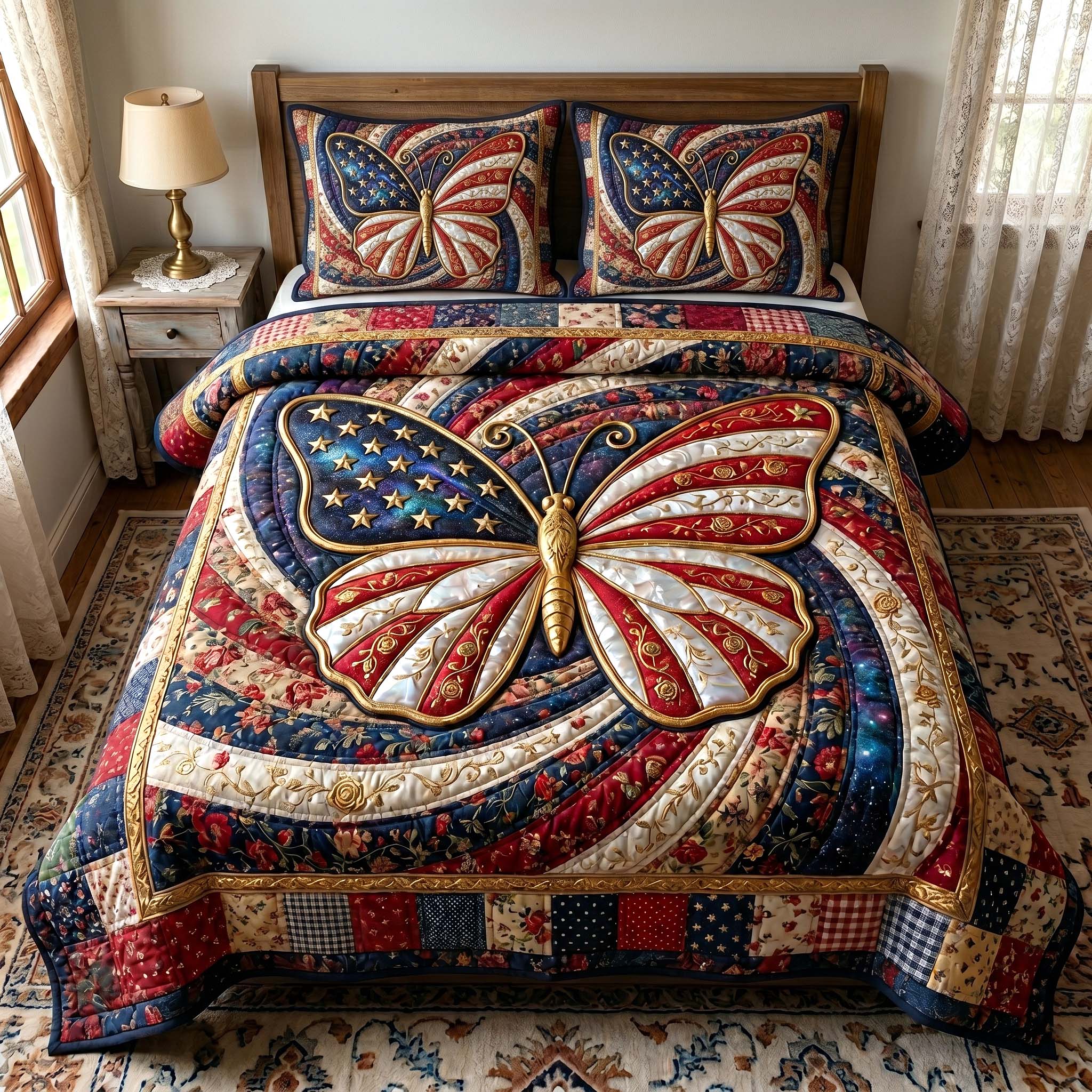 Liberty Garden Quilted Bedding Set Liberty Garden Arrangement Gift For Garden Family - Tradiviet