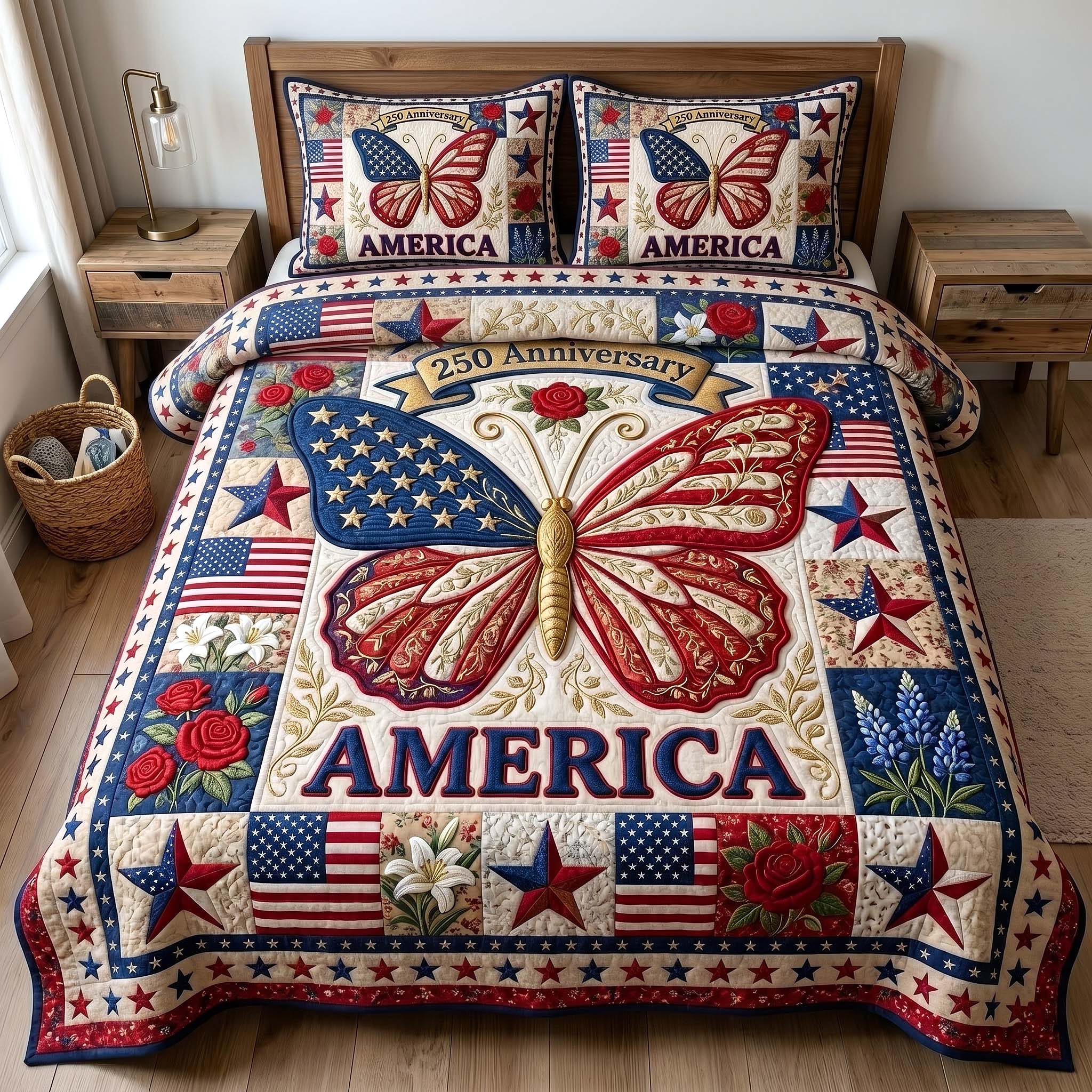 Liberty Garden Quilted Bedding Set Liberty Garden Scene Gift For Garden Friends - Tradiviet