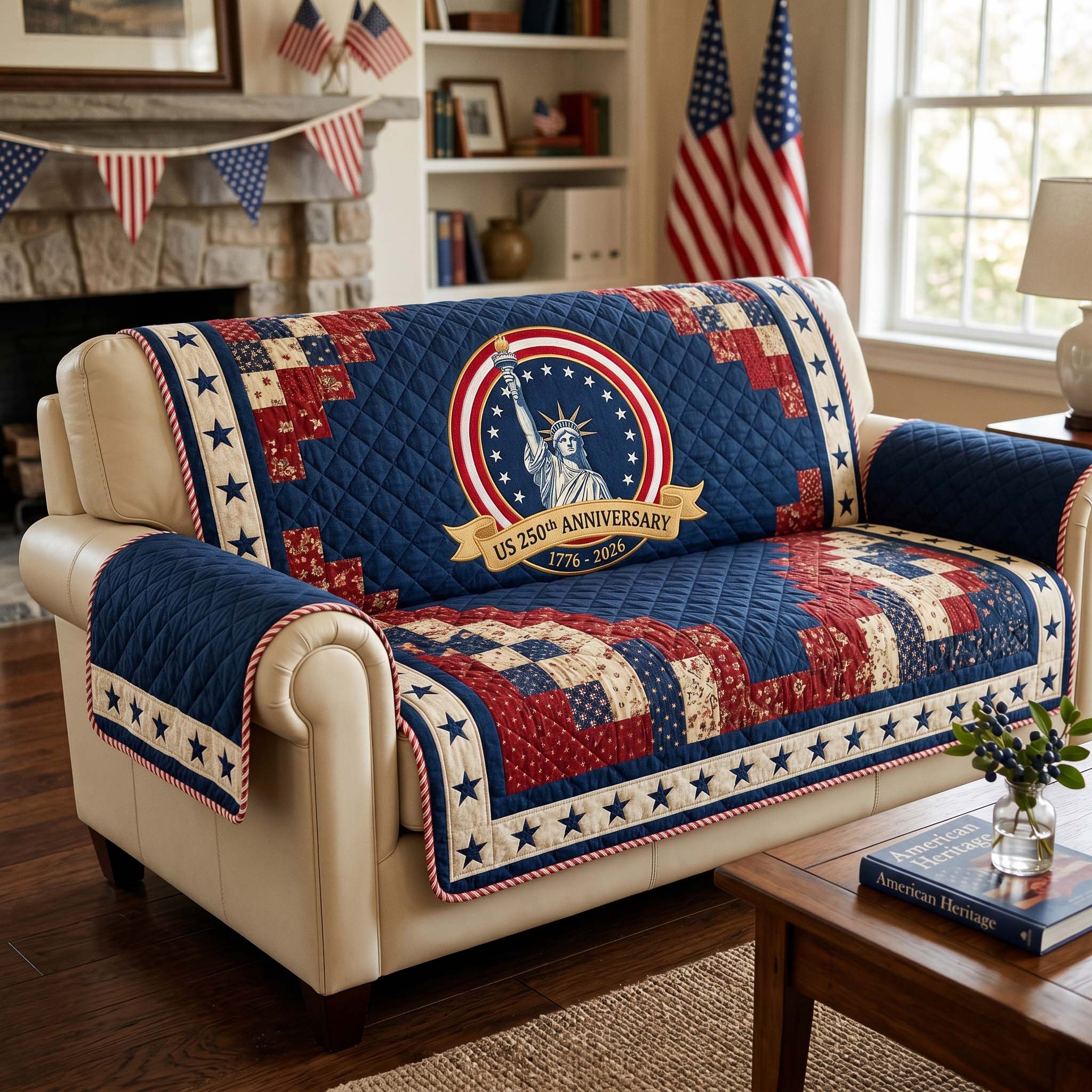 Liberty Icon Legacy Quilted Sofa Cover Wall Room Decor Unique Home Decor Finds - Tradiviet