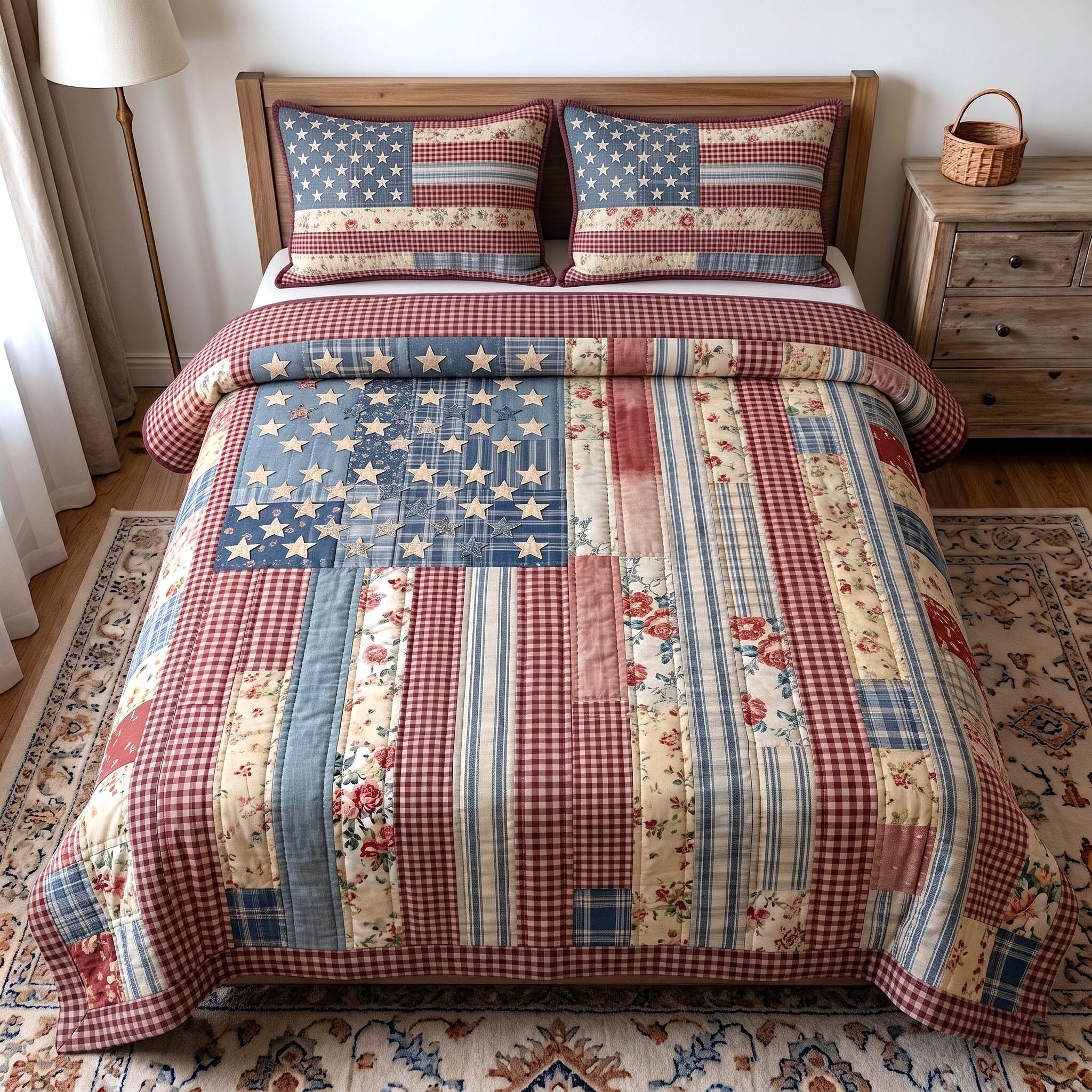 Liberty Legacy Quilted Bedding Set Liberty Legacy Bedroom Gift For Liberty Friends - Tradiviet