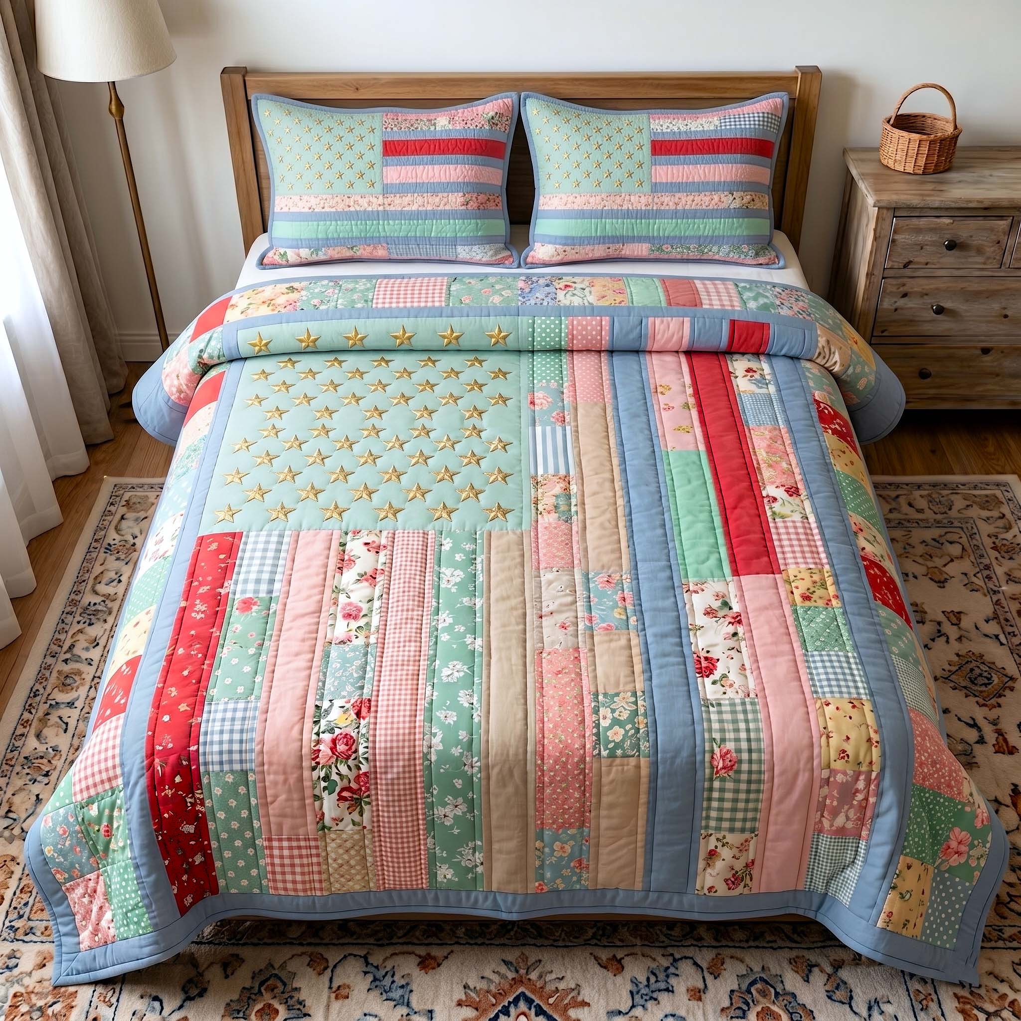 Liberty Legacy Quilted Bedding Set Liberty Legacy Style Gift For Liberty Lovers - Tradiviet