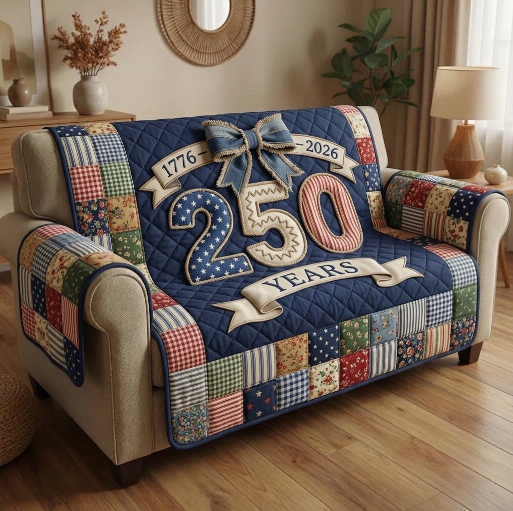 Liberty Legacy Quilted Sofa Cover Patriotic Home Couch Cover Gift For Buffalo Lover - Tradiviet
