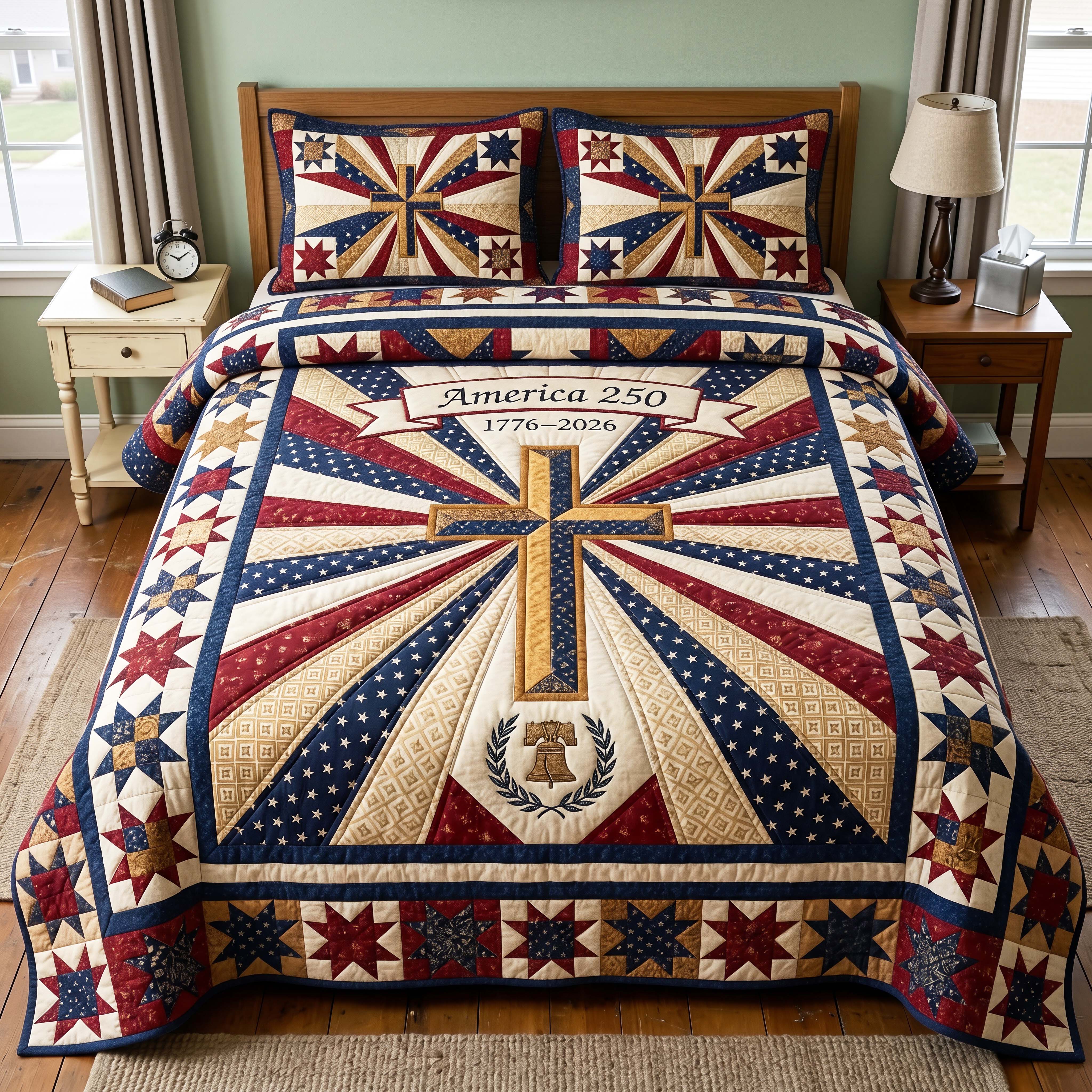 Liberty Rays Quilted Bedding Set Liberty Rays Serenity Gift For Liberty Rays - Tradiviet