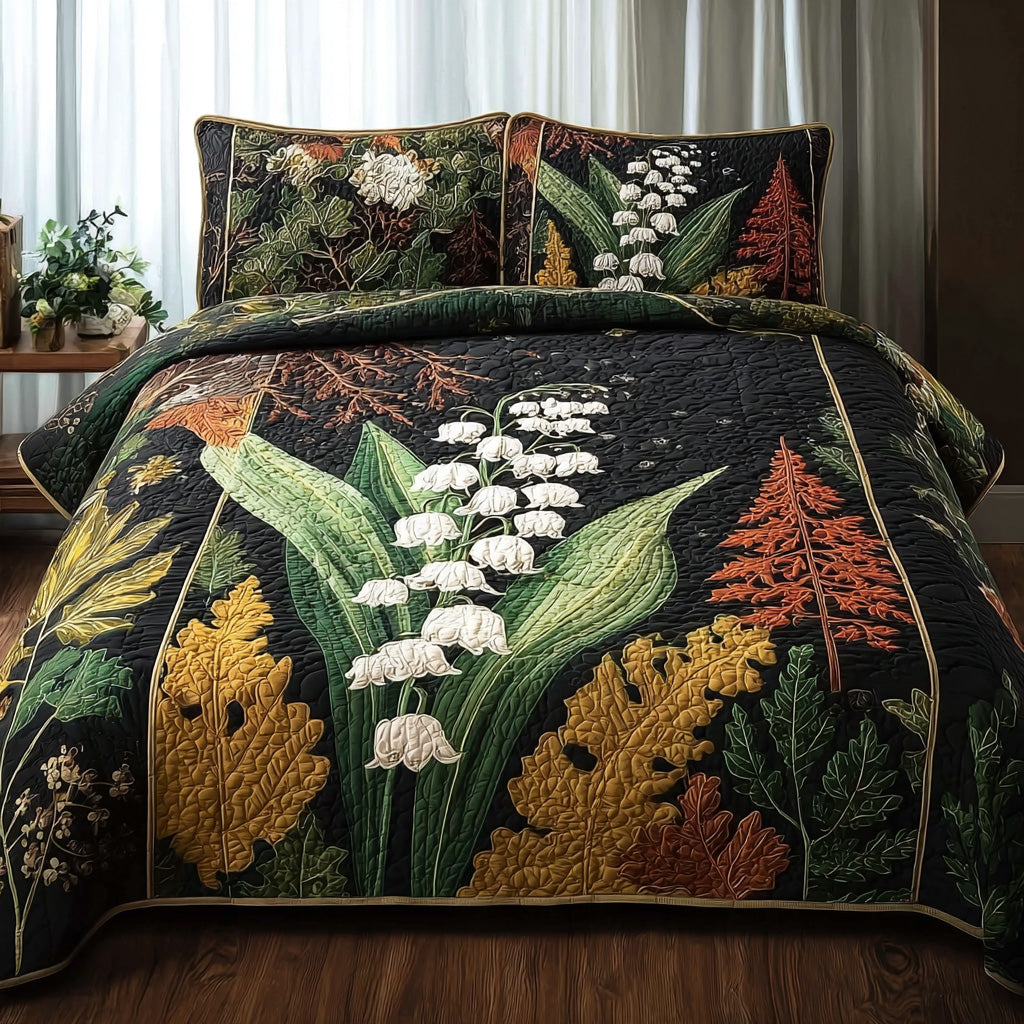 Lily Of The Valley Quilted Bedding Set Lily Valley Expression Gift For Valley Friends - Tradiviet