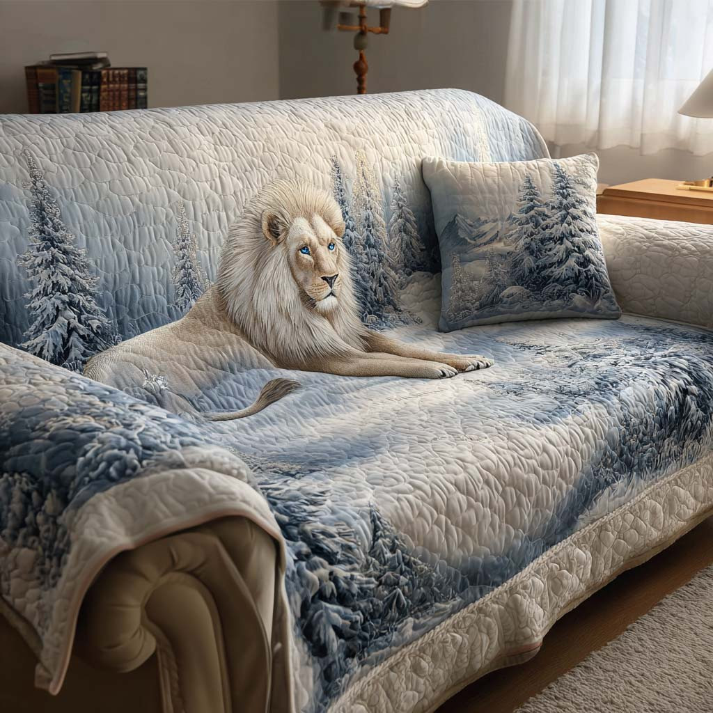 Lion Guardian Quilted Sofa Cover Best Sofa Covers Best Gift For Lion Lovers - Tradiviet