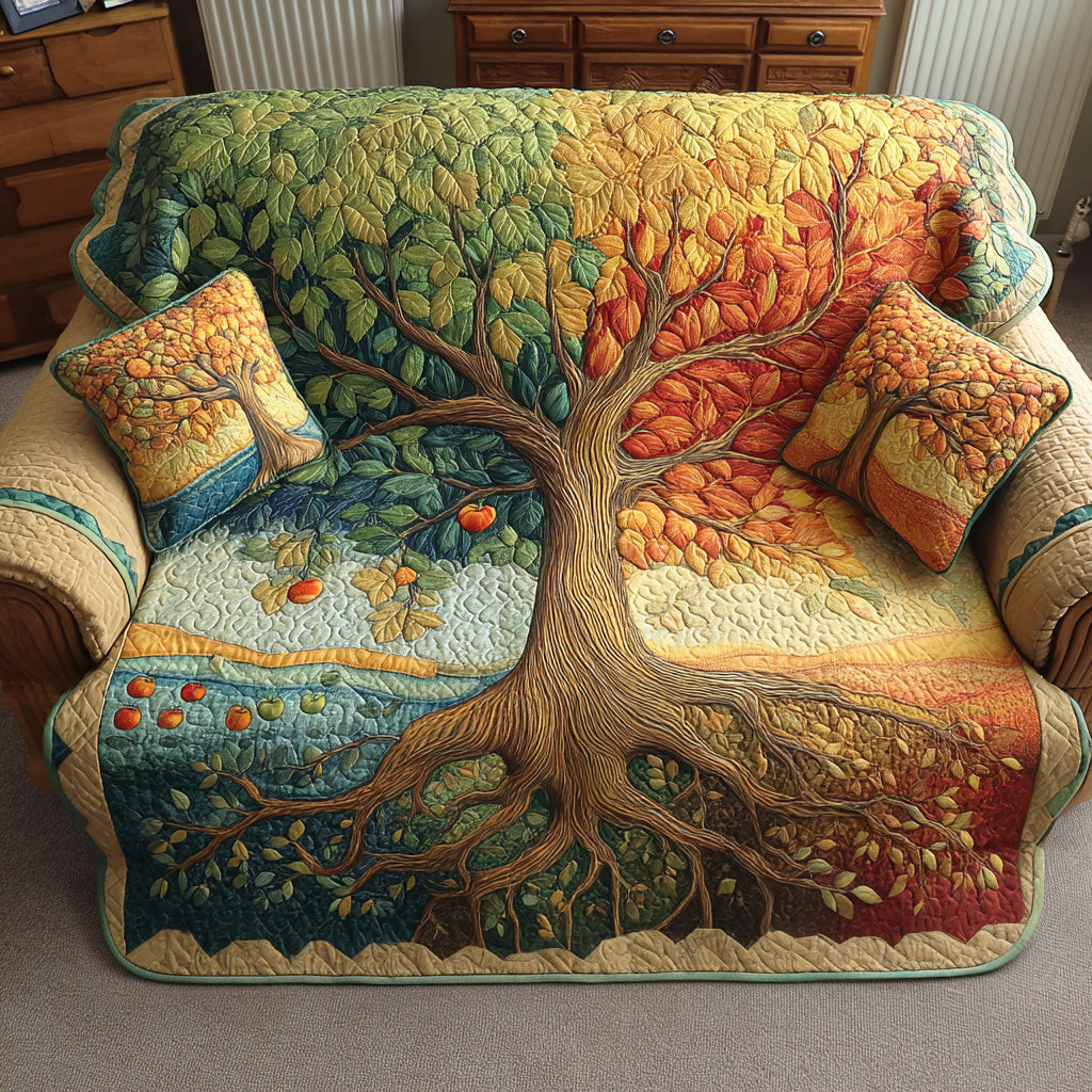 Living Balance Quilted Sofa Cover Living Room Decor Ideas Tree Of Life Gifts For Adults - Tradiviet