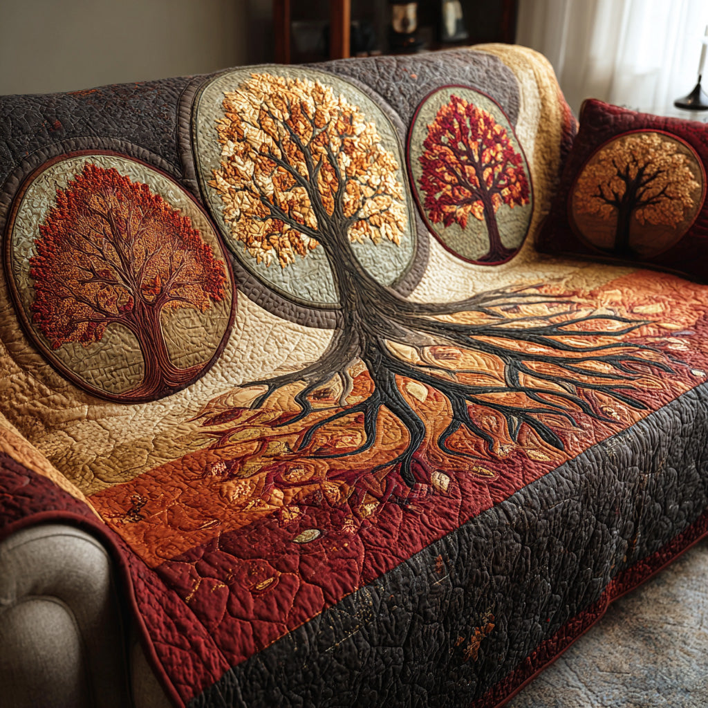 Living Roots Quilted Sofa Cover Sofa Protector Tree Of Life Gifts For Mom - Tradiviet