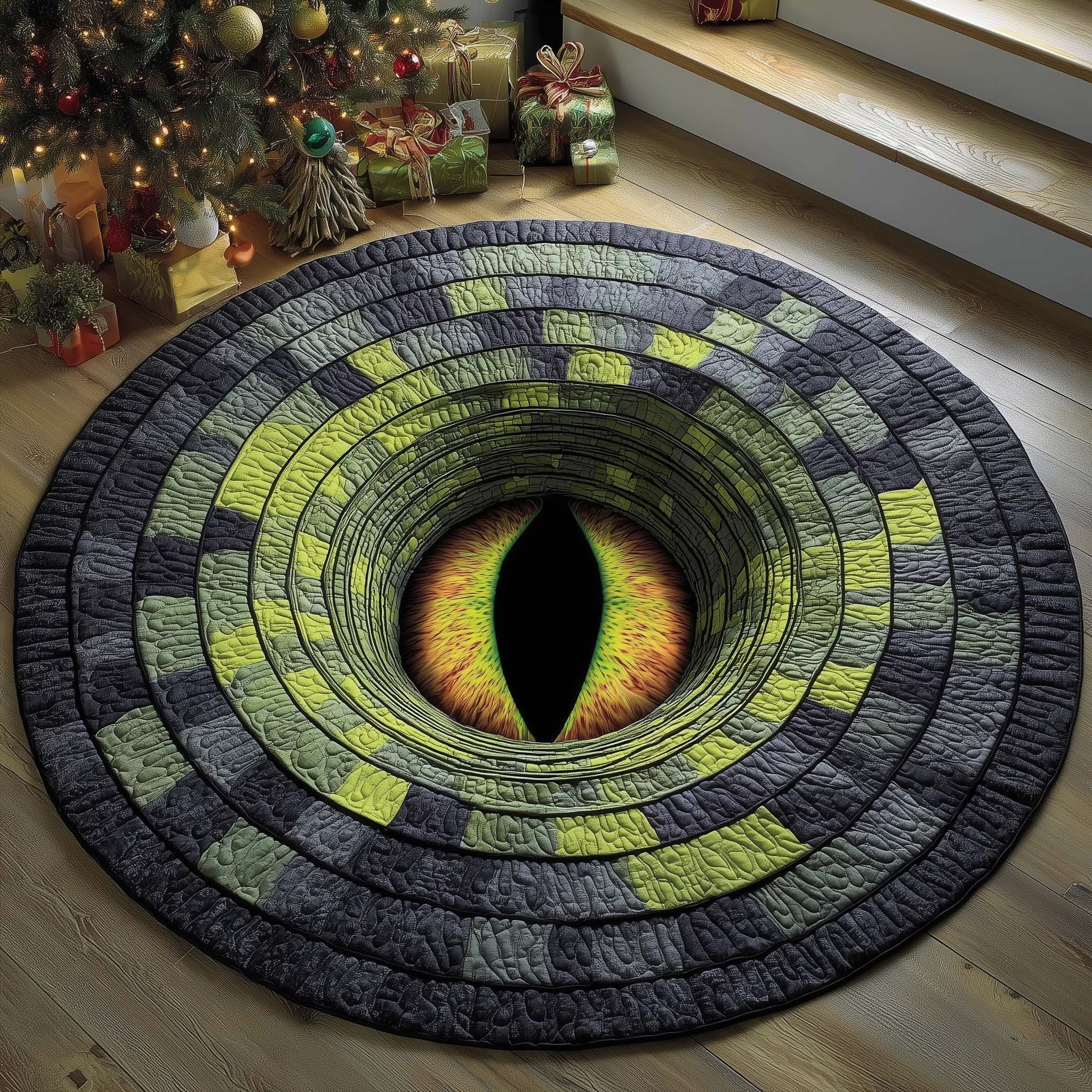 Lizard Eye Quilted Round Mat Living Room Decorations Christmas Gifts Ideas - Tradiviet