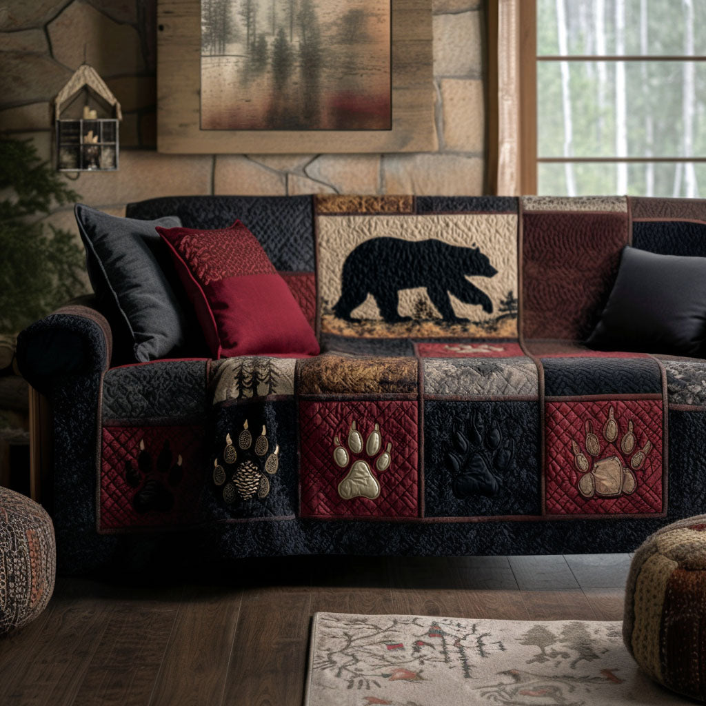 Lodge Tracks Quilted Sofa Cover Soft Home Room Decor Home Gifts For Her - Tradiviet