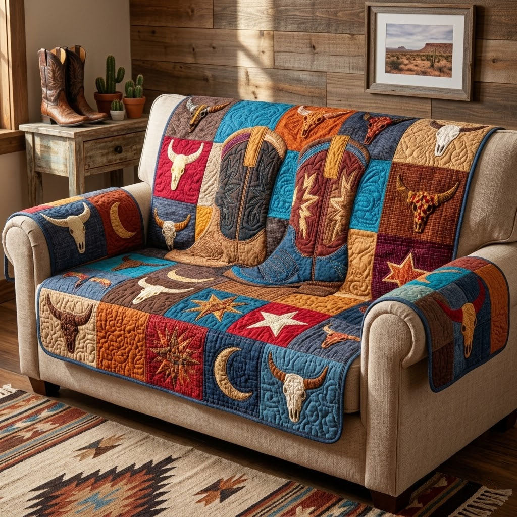 Lone Star Quilted Sofa Cover Seasonal Room Decor Gifts For Room Decor - Tradiviet