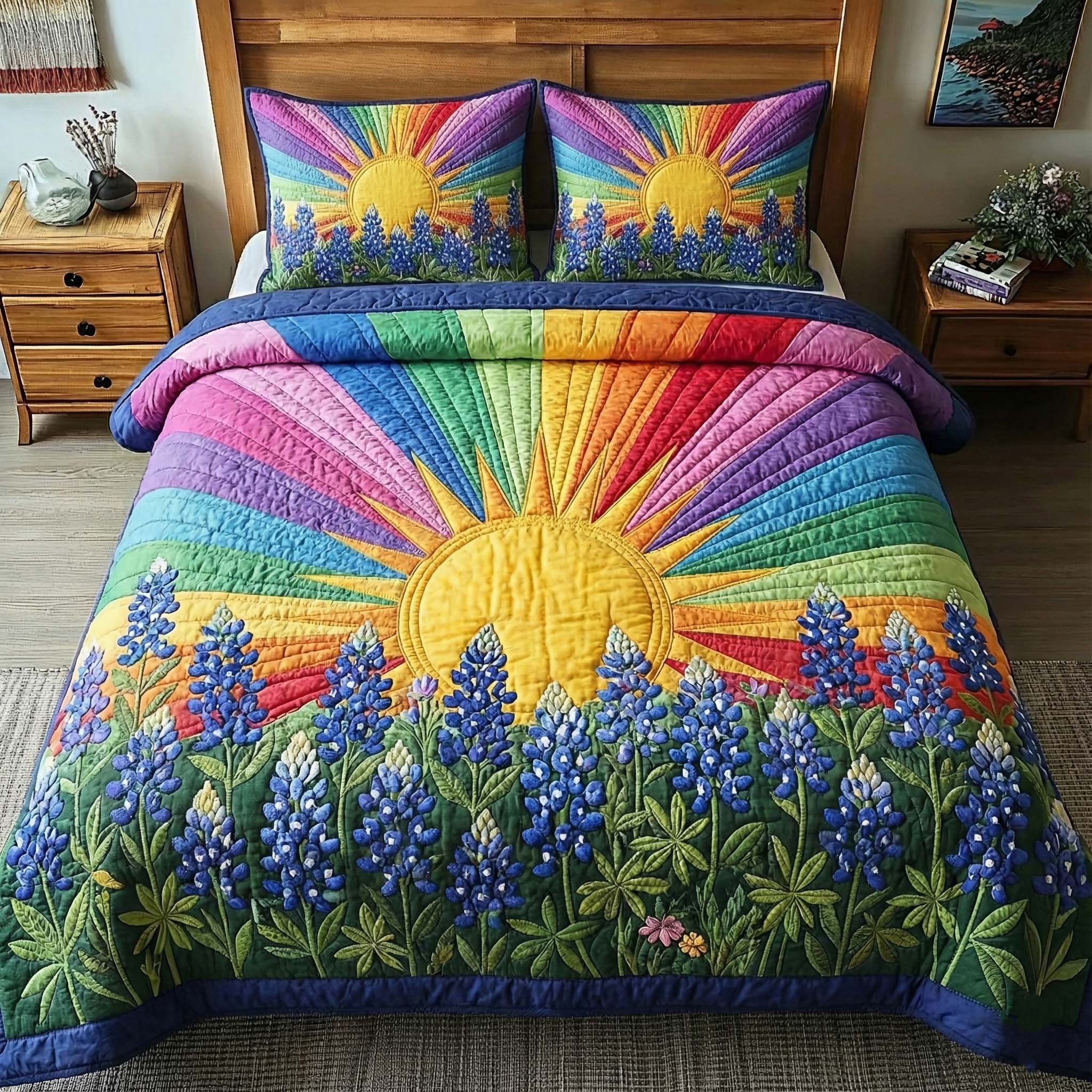 LoneStar Meadow Quilted Bedding Set Lone Star Harbor Gift For LoneStar Meadow - Tradiviet