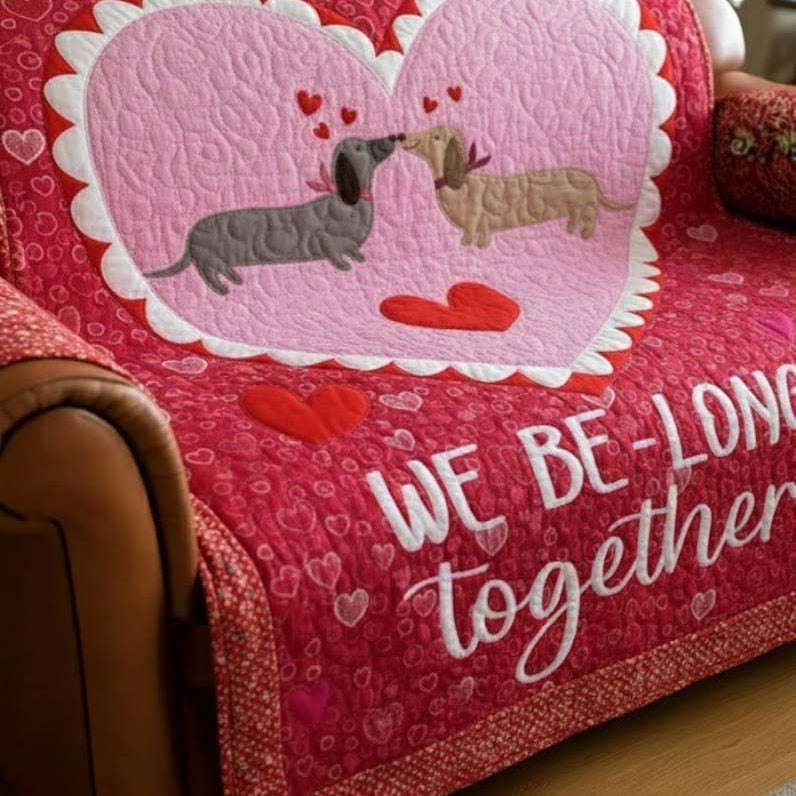Longboy Love Loop Quilted Sofa Cover Romantic Home Couch Cover Present For House Lovers - Tradiviet