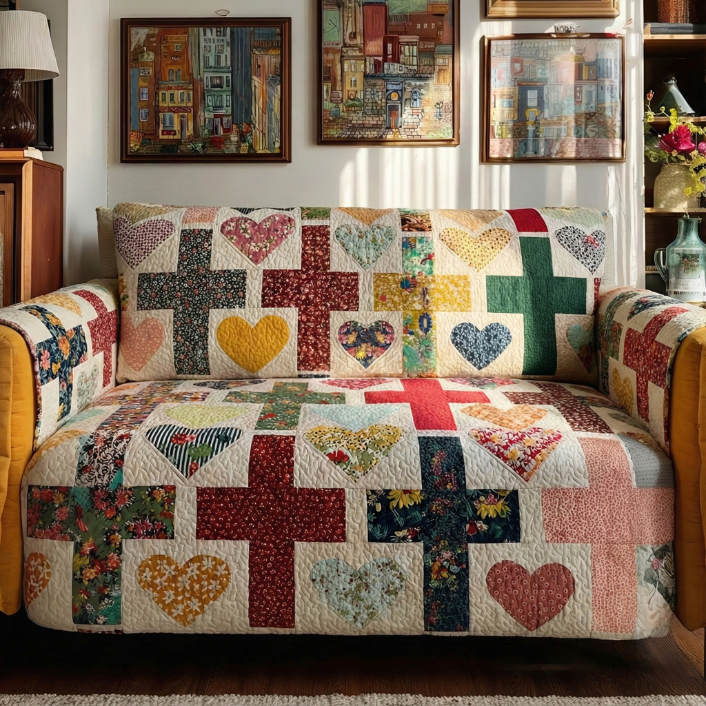 Love That Never Fails Quilted Sofa Cover Chic Home Room Decor Cute Room Decor Finds - Tradiviet