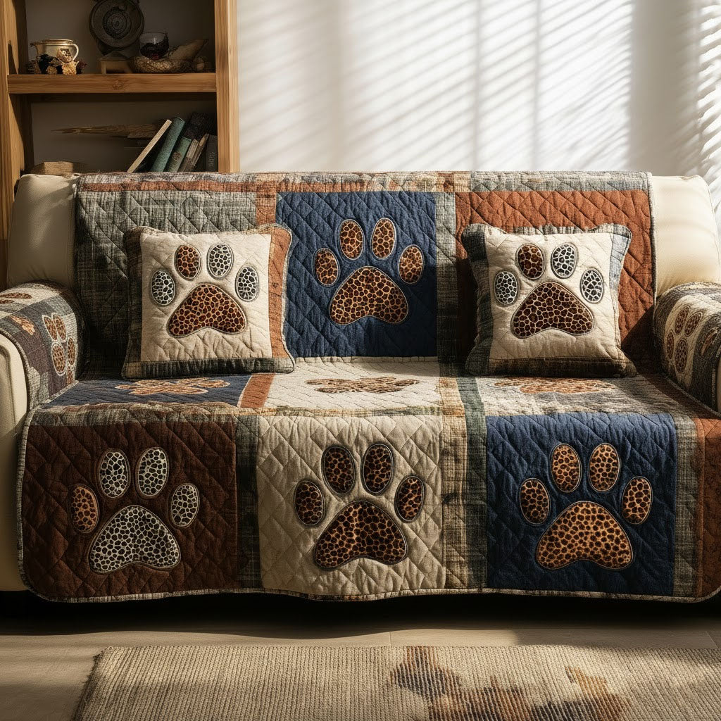 Lovely Paws Quilted Sofa Cover Pet Home Couch Cover Pet Parent Gift Ideas - Tradiviet - Image 2