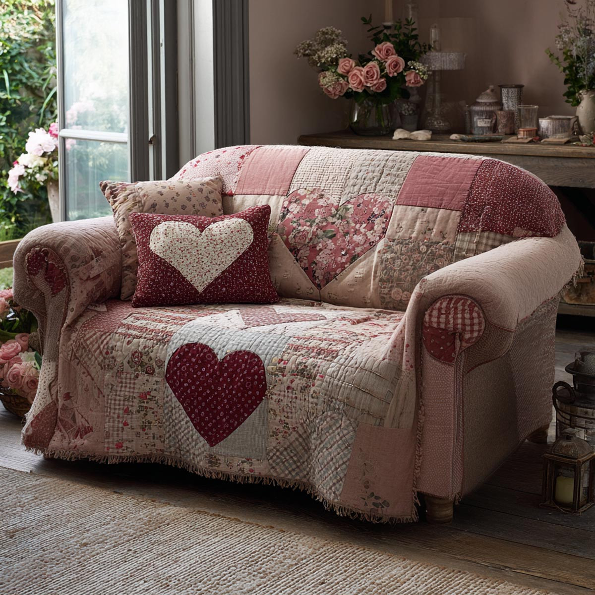 Loving Entry Quilted Sofa Cover Best Slipcovers Valentine Day Gift Idea - Tradiviet