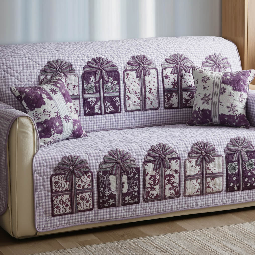 Loving Gifts Quilted Sofa Cover Christmas Home Couch Cover Gift For Home Decorators - Tradiviet
