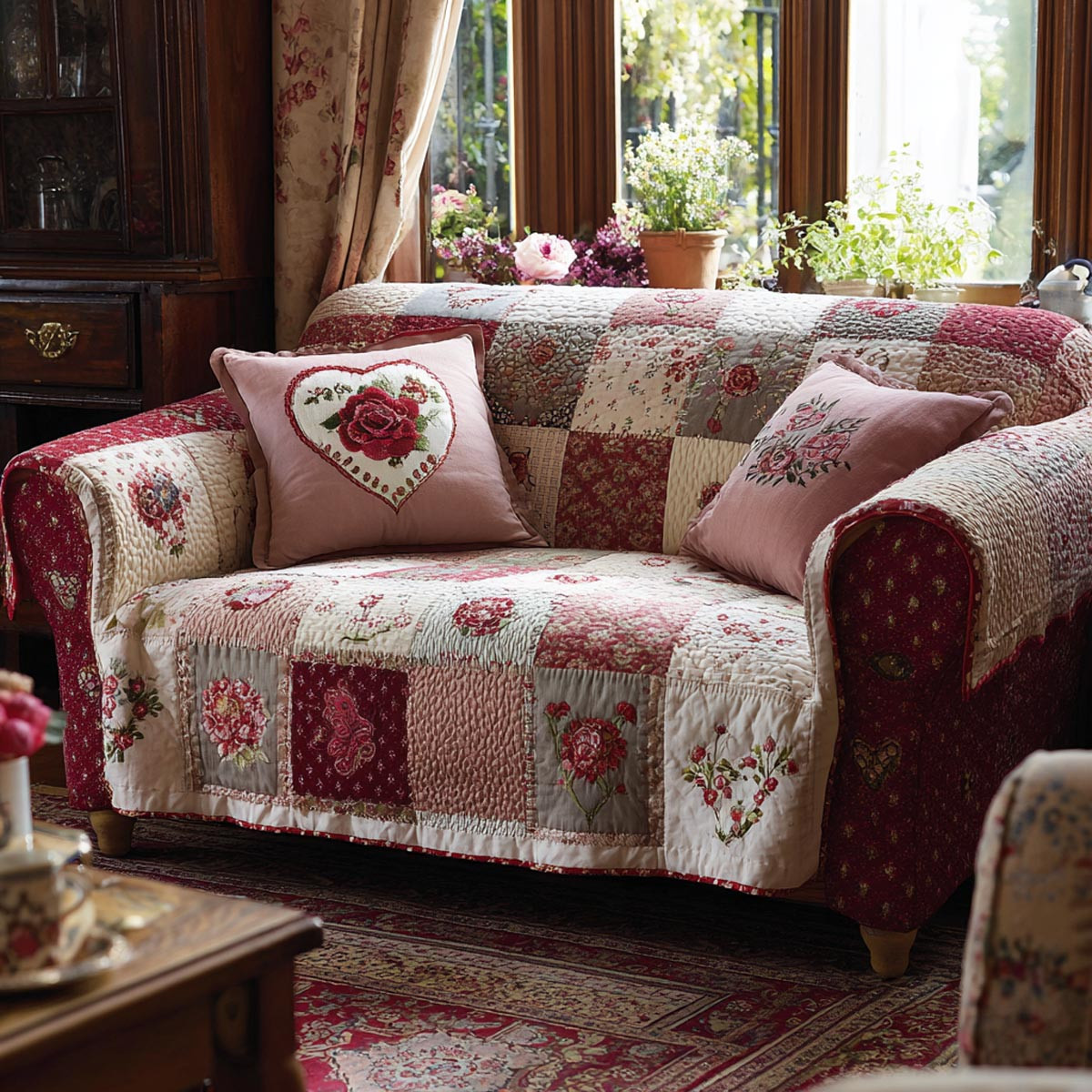 Loving Steps Quilted Sofa Cover Best Couch Slipcovers Ideas For Valentine Day Family Gifts - Tradiviet