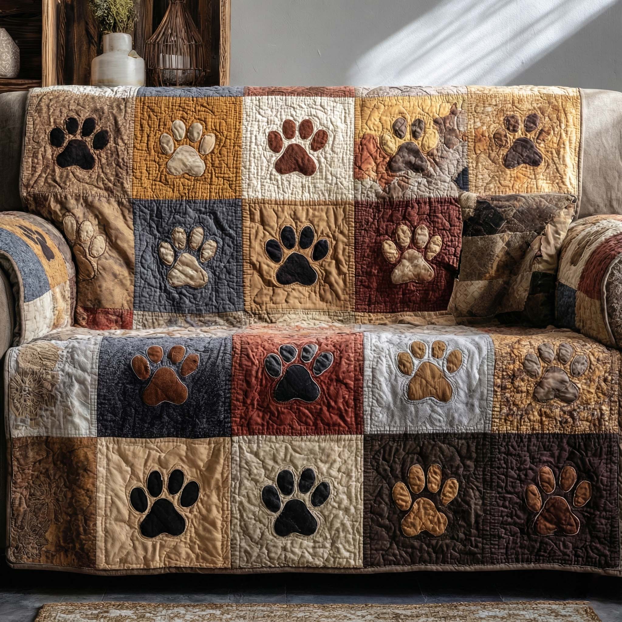 Loyal Patch Quilted Sofa Cover Aesthetic Home Room Decor Home Gift For Her - Tradiviet